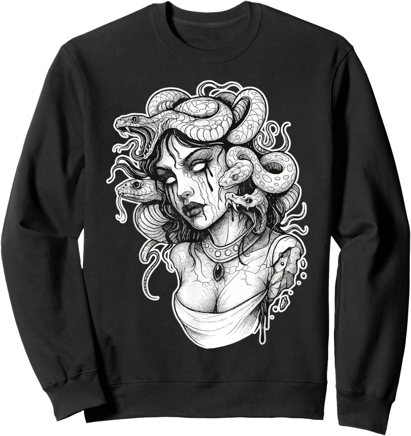 Medusa Zombie Snake Gothic Sweatshirt - Sweatshirt | Black