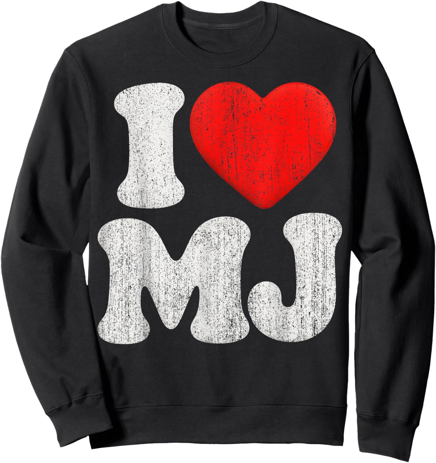 Retro I Love MJ Shirt, I Heart MJ Sweatshirt - Sweatshirt | Black