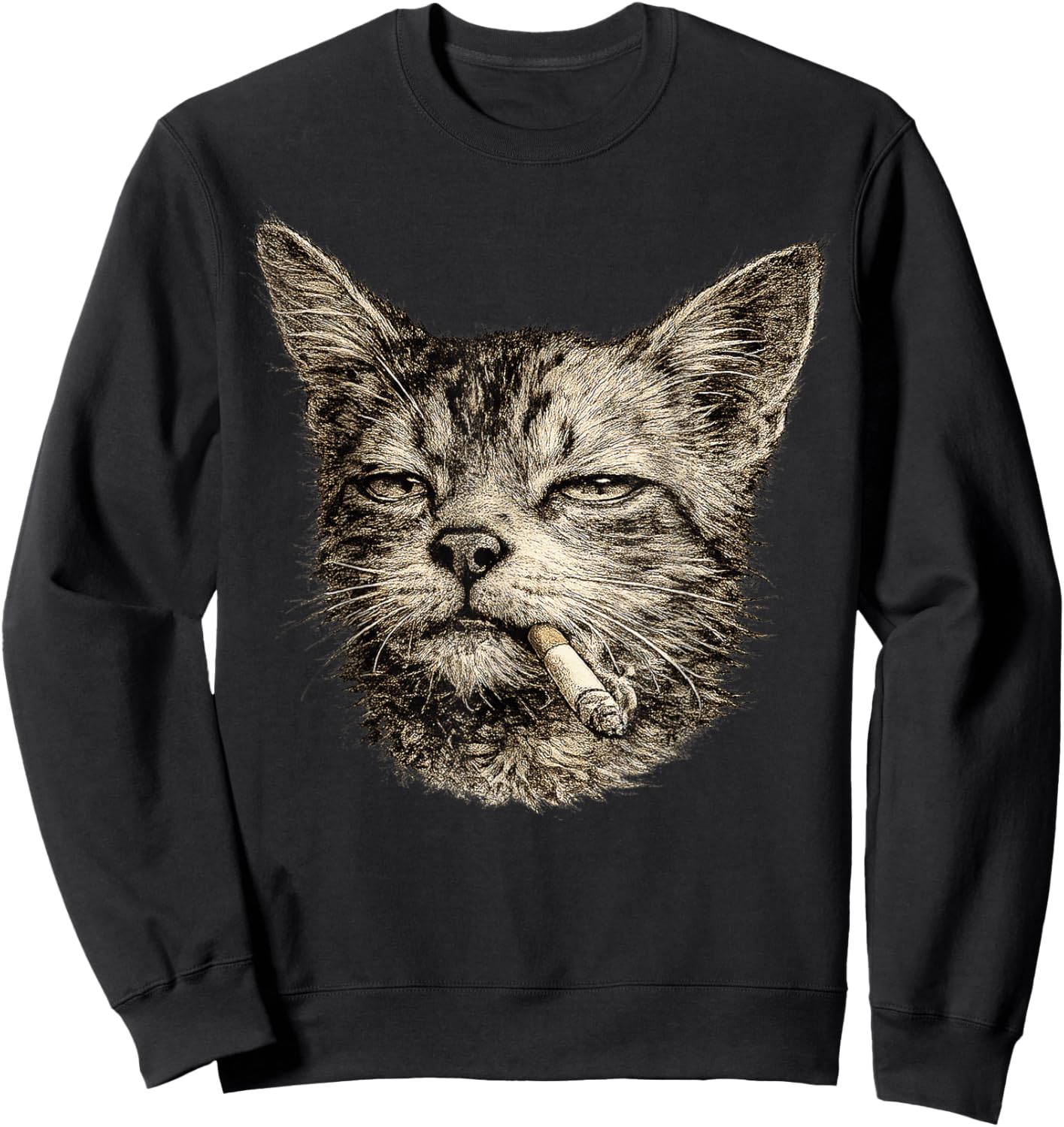 Vintage Cat Street Y2K Style Meme Funny Gifts Women Sweatshirt - Sweatshirt | Black