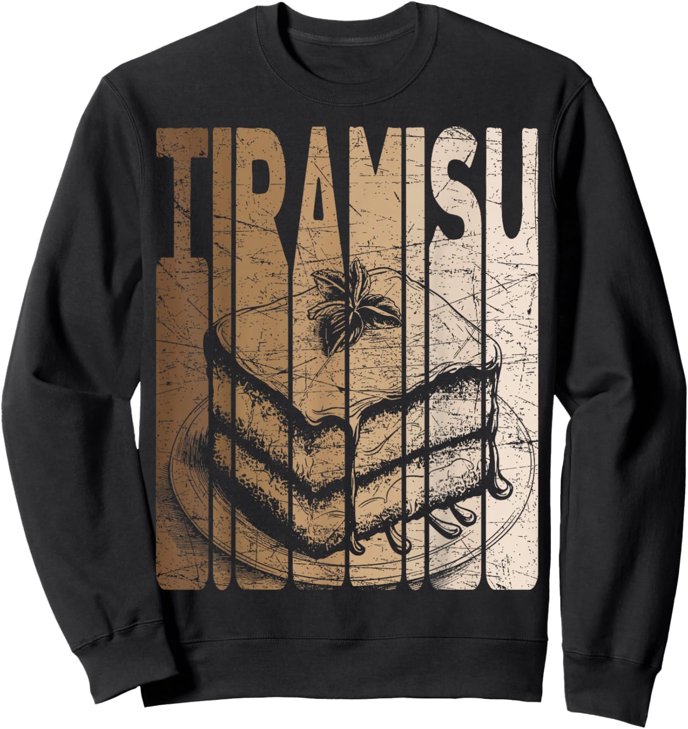 Tiramisu Dessert Vintage Sweatshirt - Sweatshirt | Black