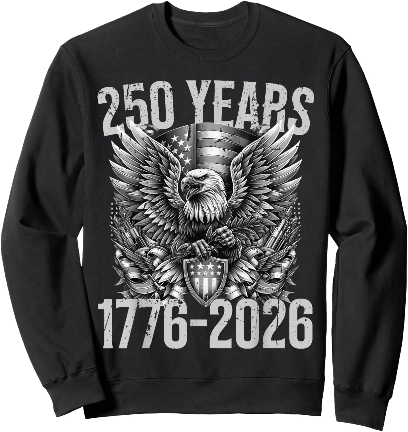 Pride in 250 Years of Freedom 1776-2026 Independence Day Sweatshirt - Sweatshirt | Black