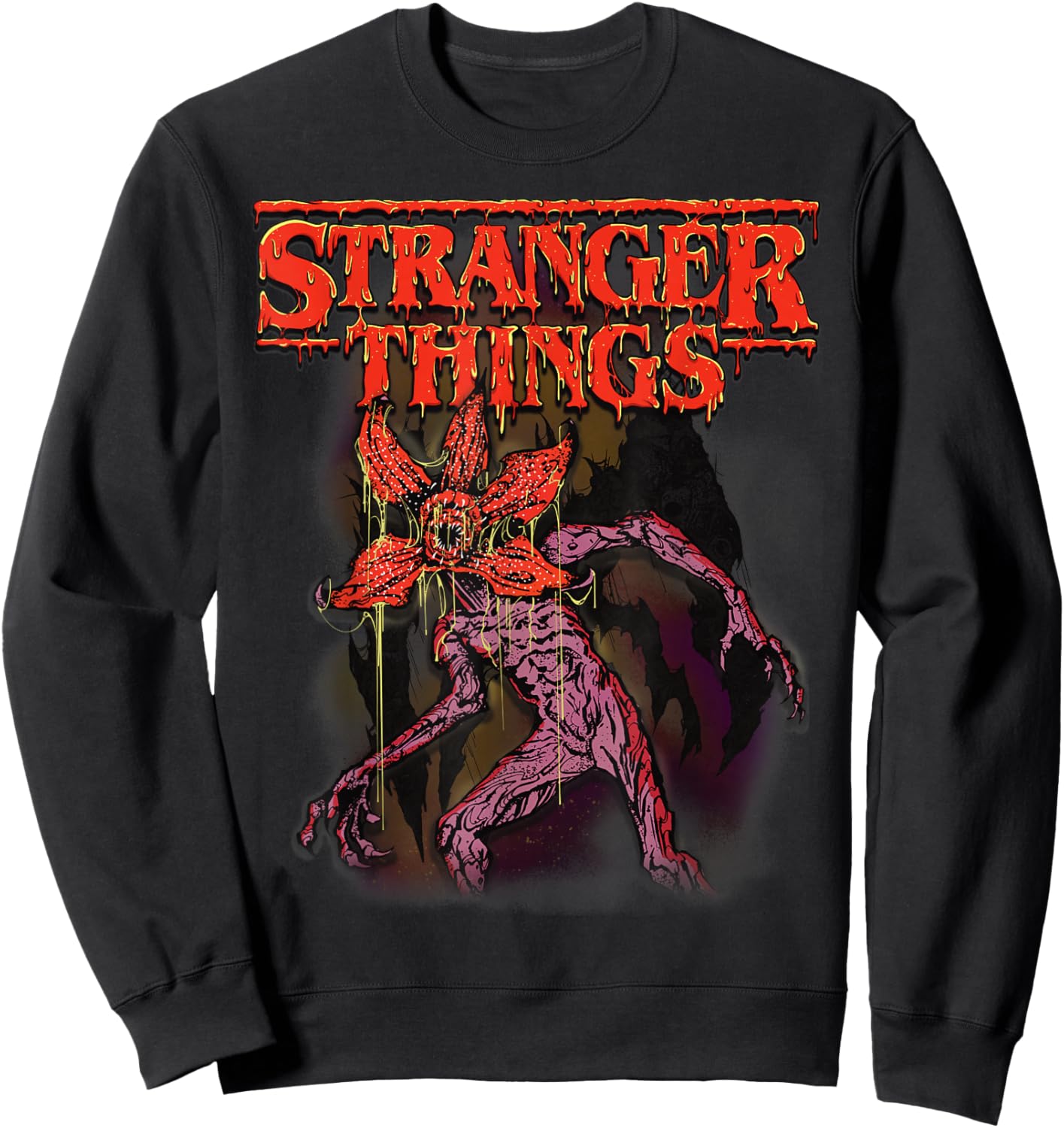 Stranger Things Demogorgon Monster Retro 80s Horror Sweatshirt - Sweatshirt | Black