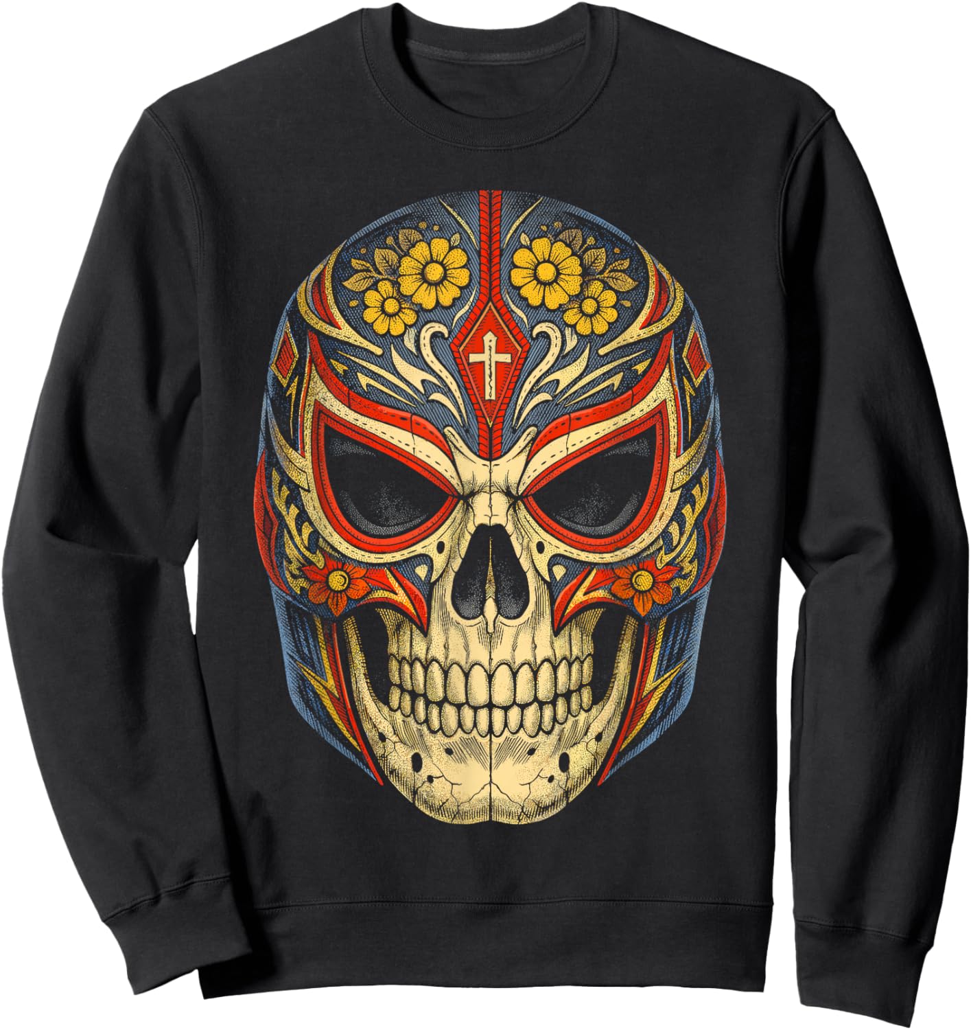 Lucha Libre Luchador Dias De Los Muertos Sweatshirt - Sweatshirt | Black