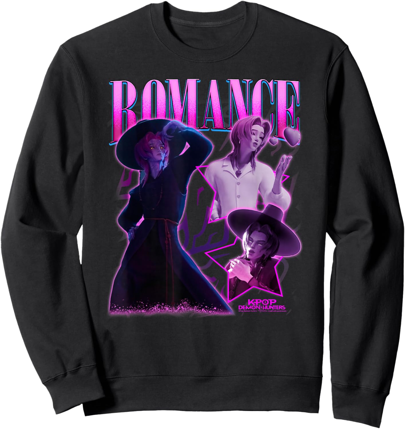 Kpop Demon Hunters Halloween Romance Showcase Y2K Poster Sweatshirt - Sweatshirt | Black