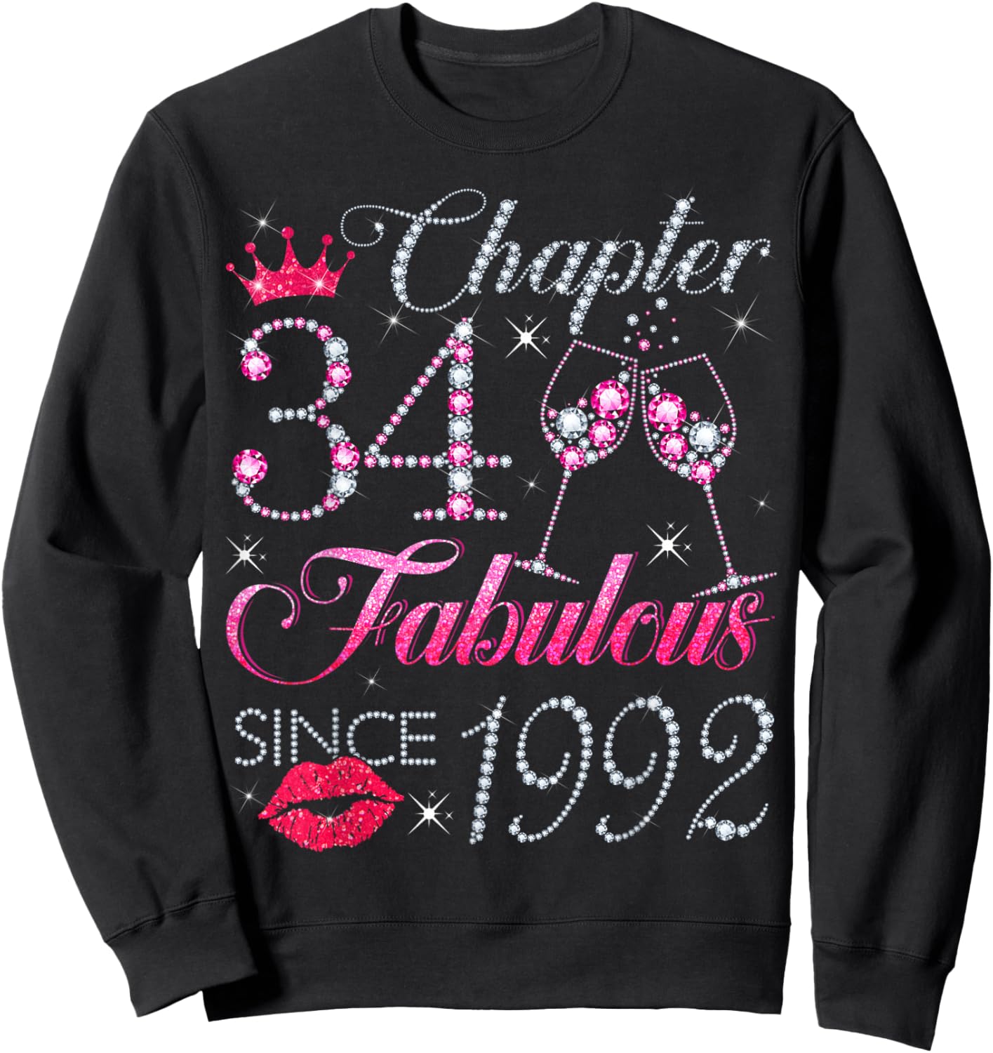 Chapter 34 Fabulous Since 1992 34th Birthday Gift Sweatshirt - Sweatshirt | Black