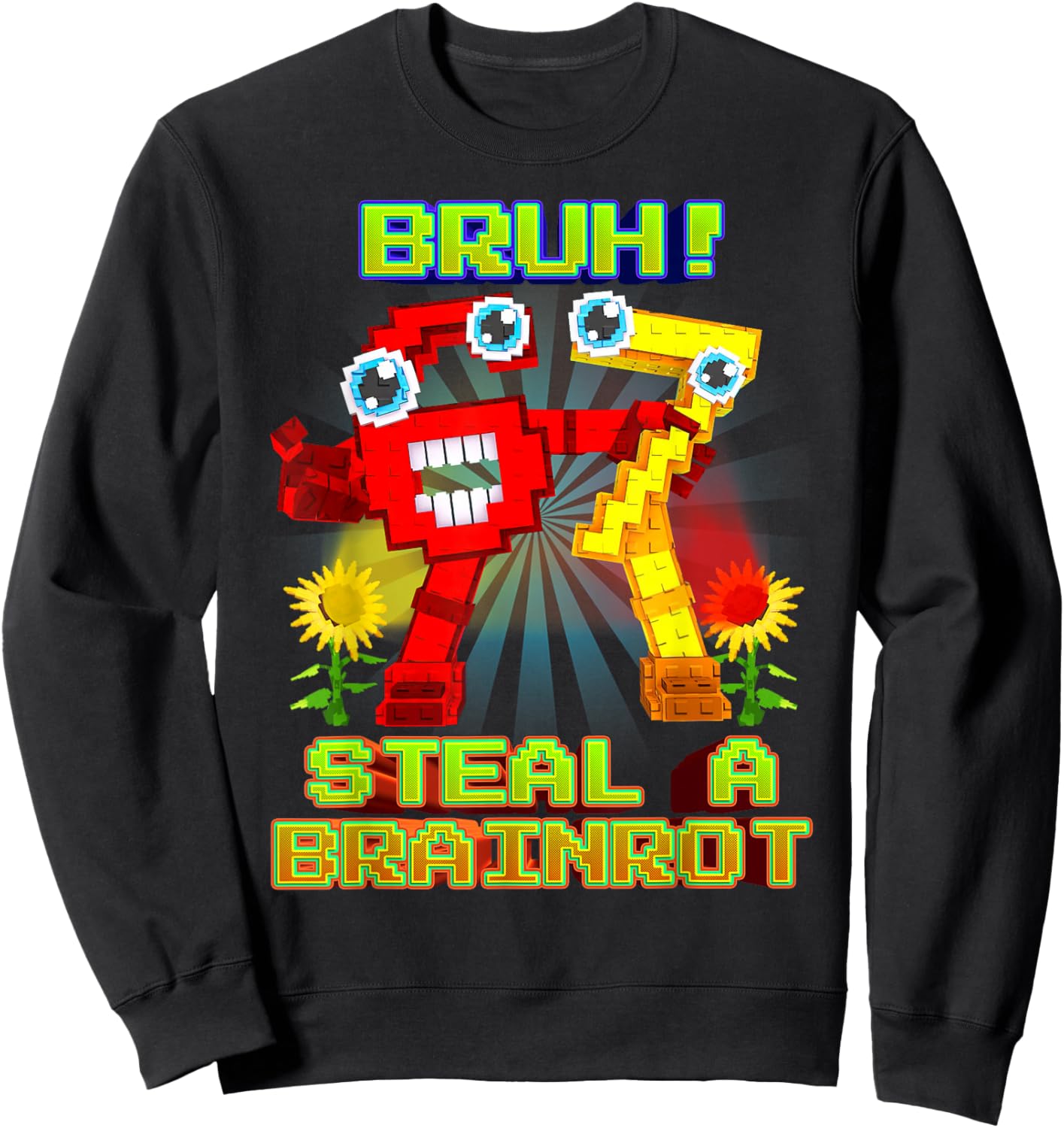 Bruh Secret 67 Six Seven 6-7 Brainrot for Boys Kids Teens Sweatshirt - Sweatshirt | Black