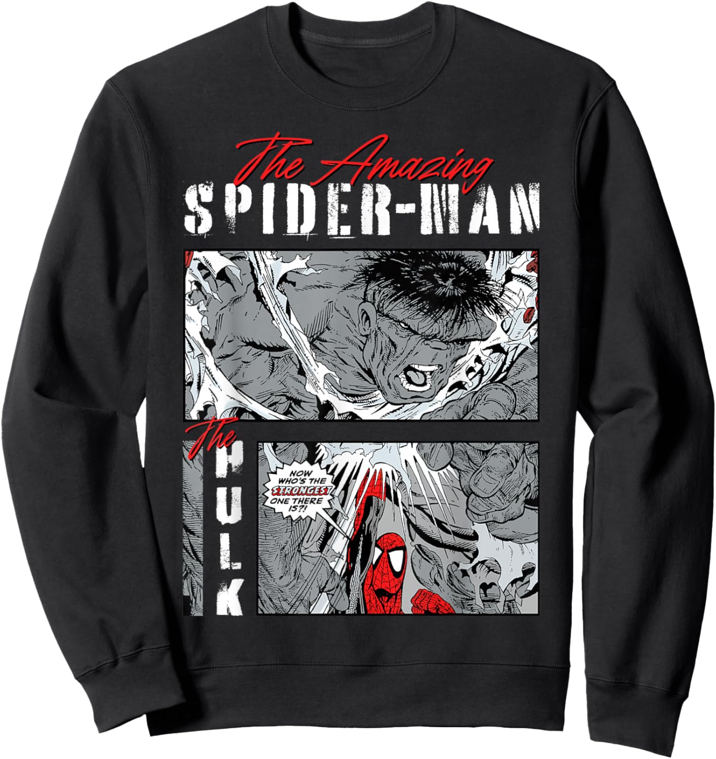 Marvel Comics Spider-Man vs Hulk Comic Panel Sweatshirt - Sweatshirt | Black