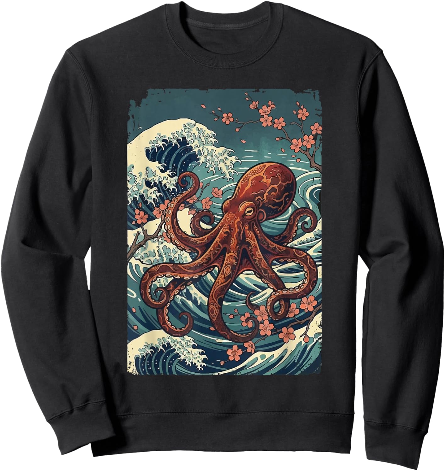 Octopus Japanese Kraken Sweatshirt - Sweatshirt | Black