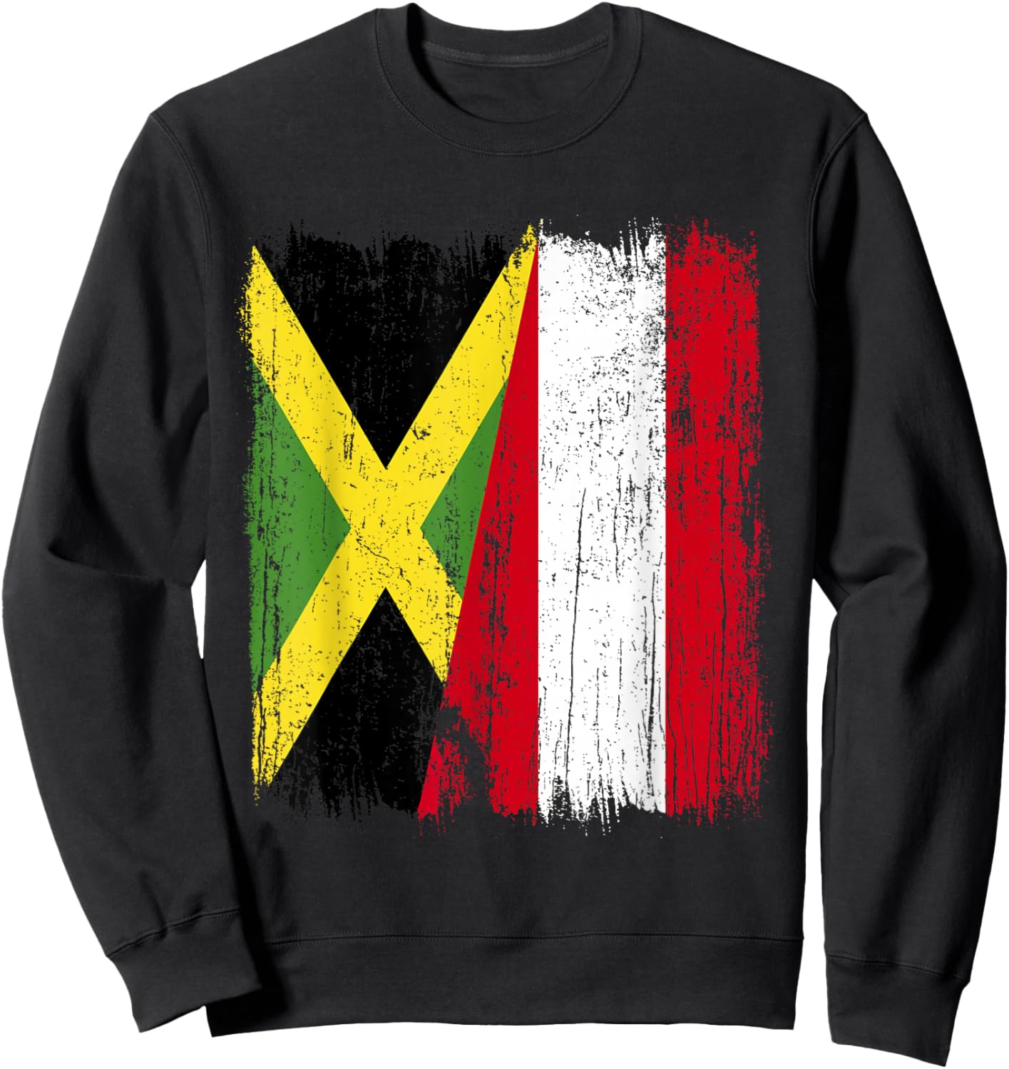 Jamaica Austria Half Flag Jamaican Austrian Heritage Sweatshirt - Sweatshirt | Black