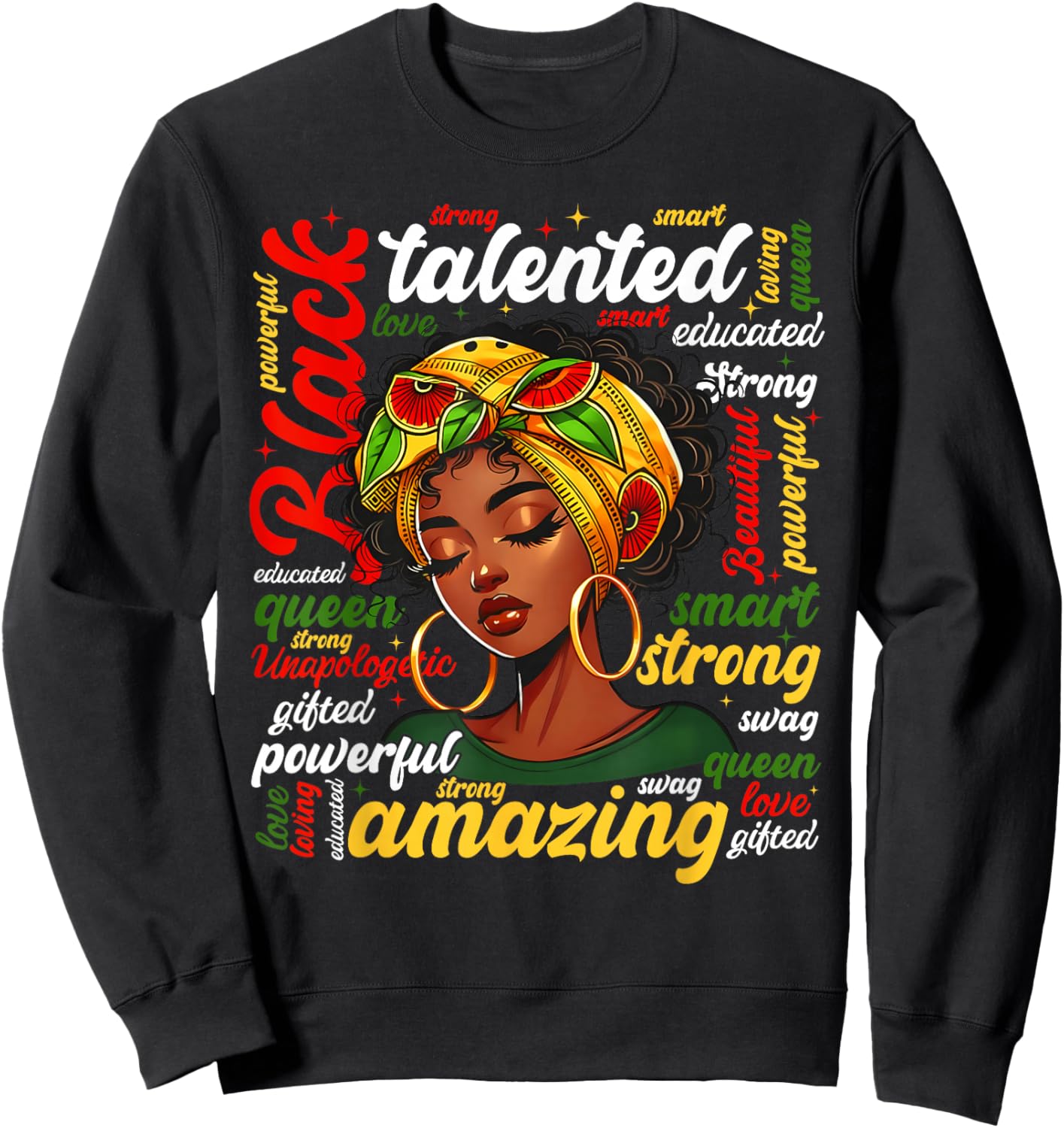 Black Queen Lady African American Melanin Girl Women Kid Sweatshirt - Sweatshirt | Black