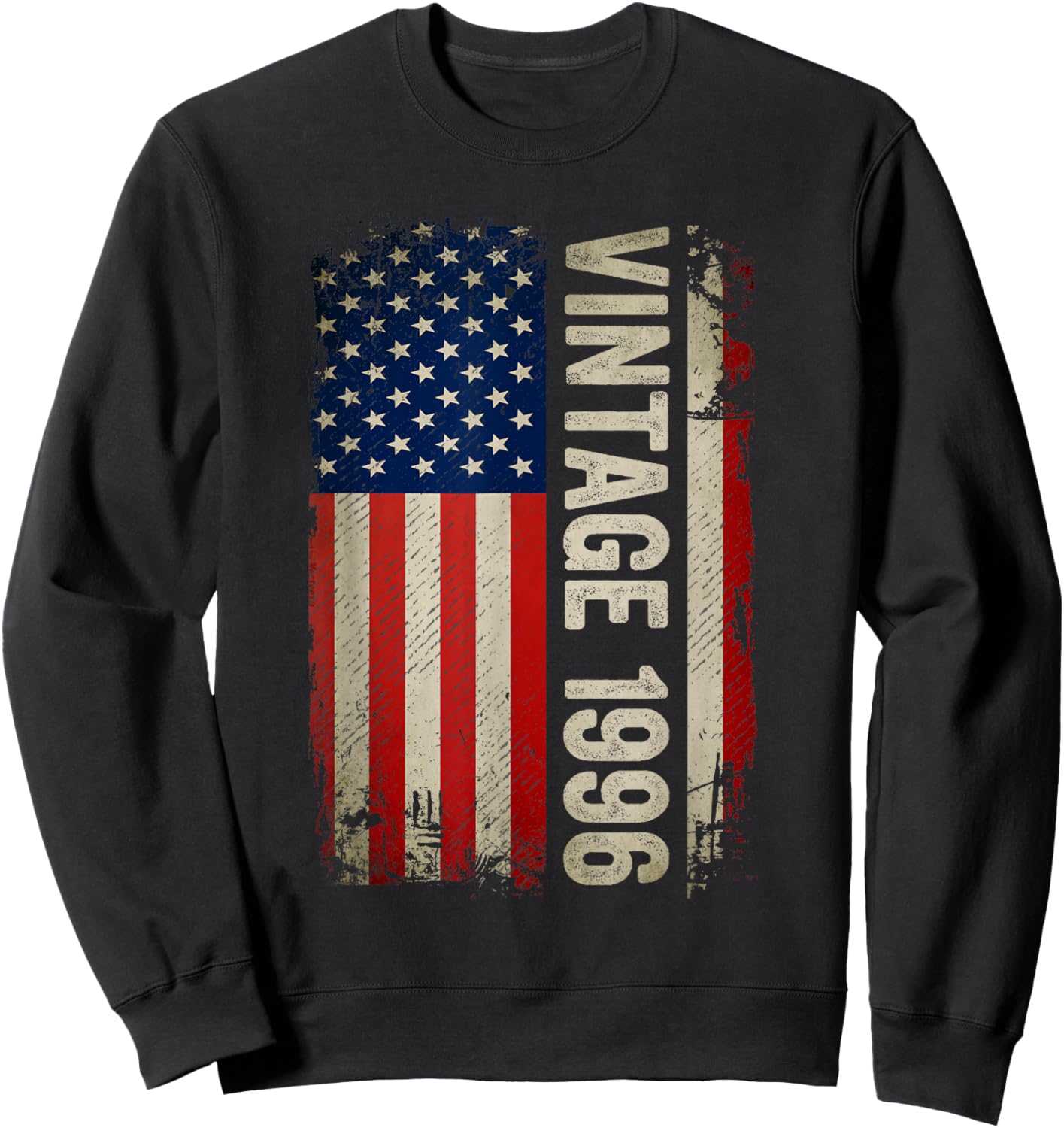 30 Year Old Gift Vintage 1996 American Flag 30th Birthday Sweatshirt - Sweatshirt | Black