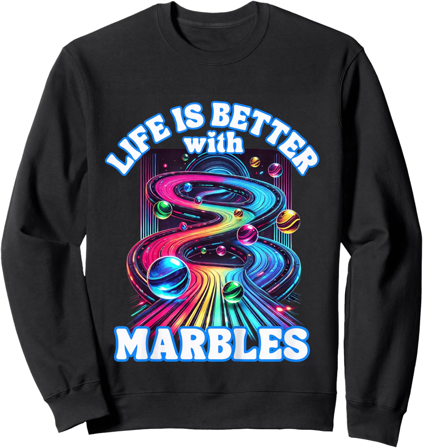 Marble Racing Track Marble Race Game Playing Marbles Expert Sweatshirt - Sweatshirt | Black