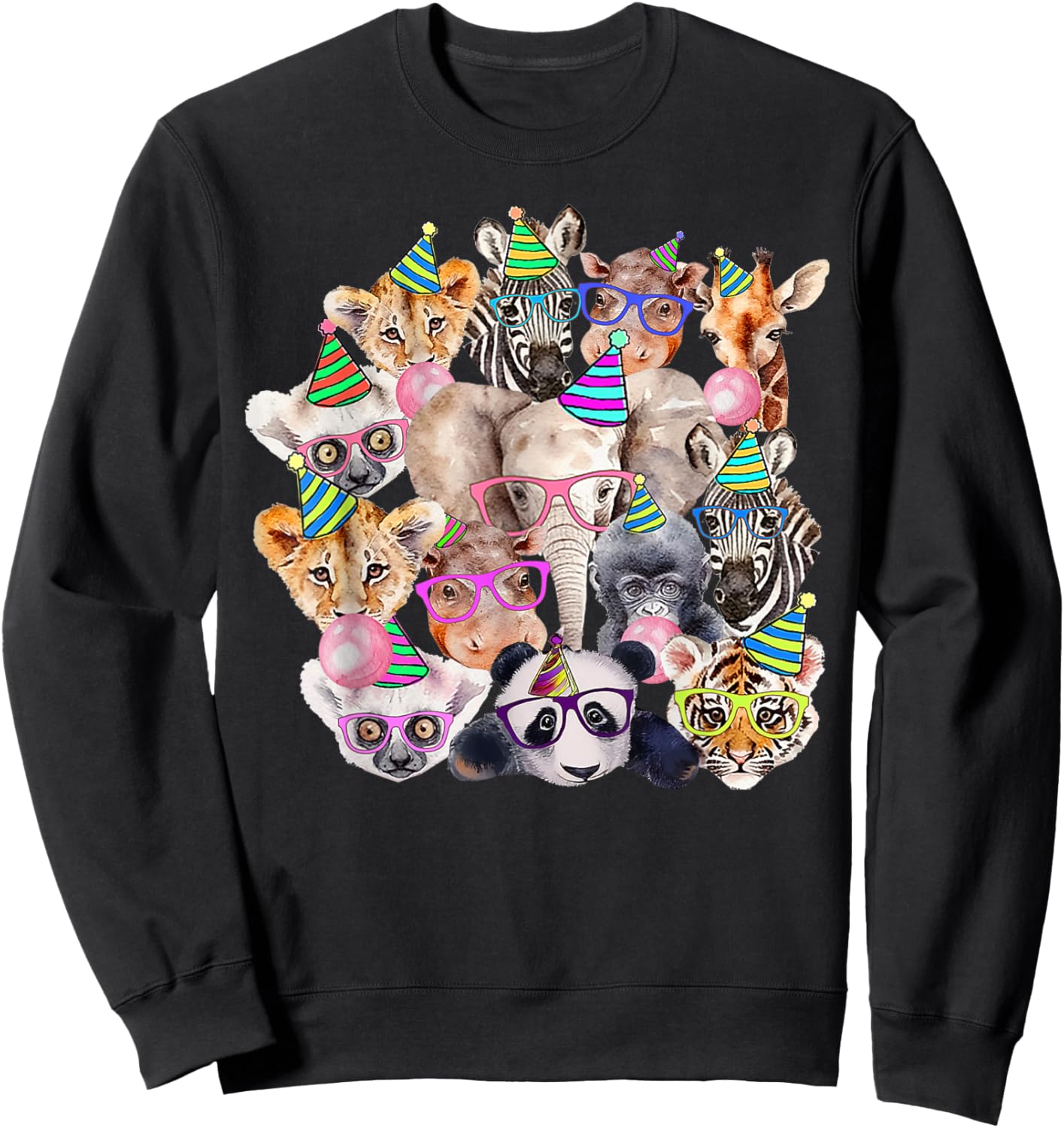 Zoo Animals Wildlife Birthday Party Zoo Day Animals Sweatshirt - Sweatshirt | Black