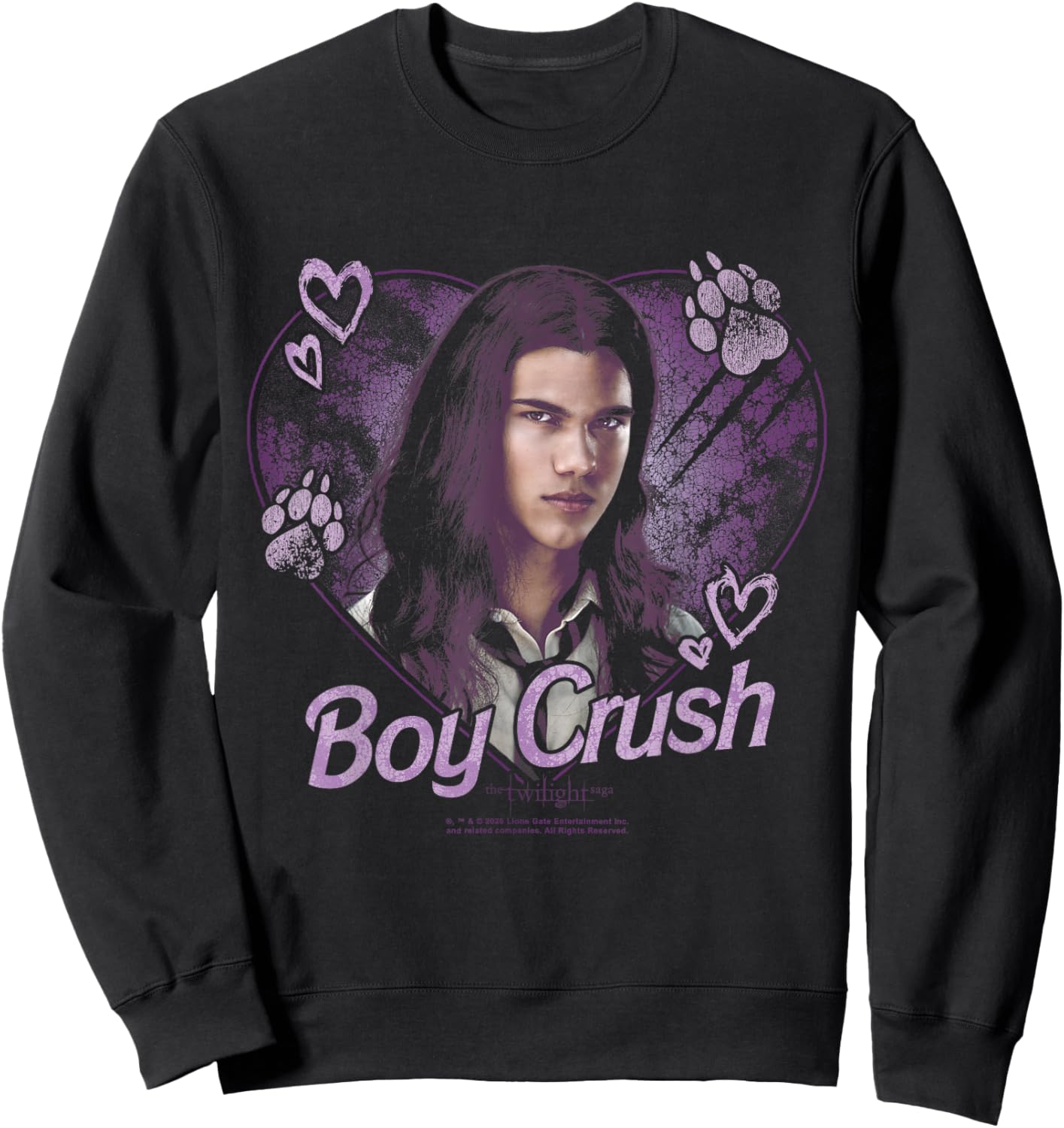 Twilight Boy Crush Jacob Heart Collage Werewolf Movie Sweatshirt - Sweatshirt | Black