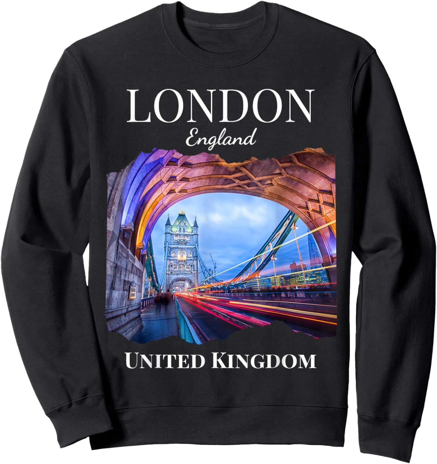 London England Bridge Tower Tourist Souvenir Women Men Kids Sweatshirt - Sweatshirt | Black
