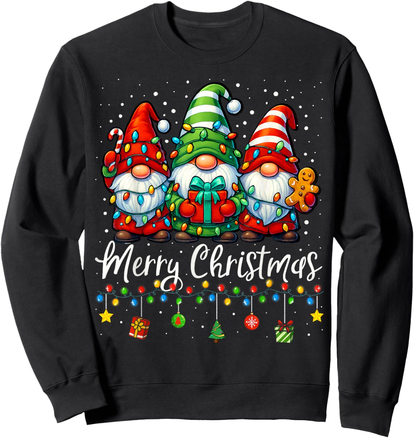 Gnomes Xmas Shirts Merry Christmas Gnome Men Women Kids Sweatshirt - Sweatshirt | Black