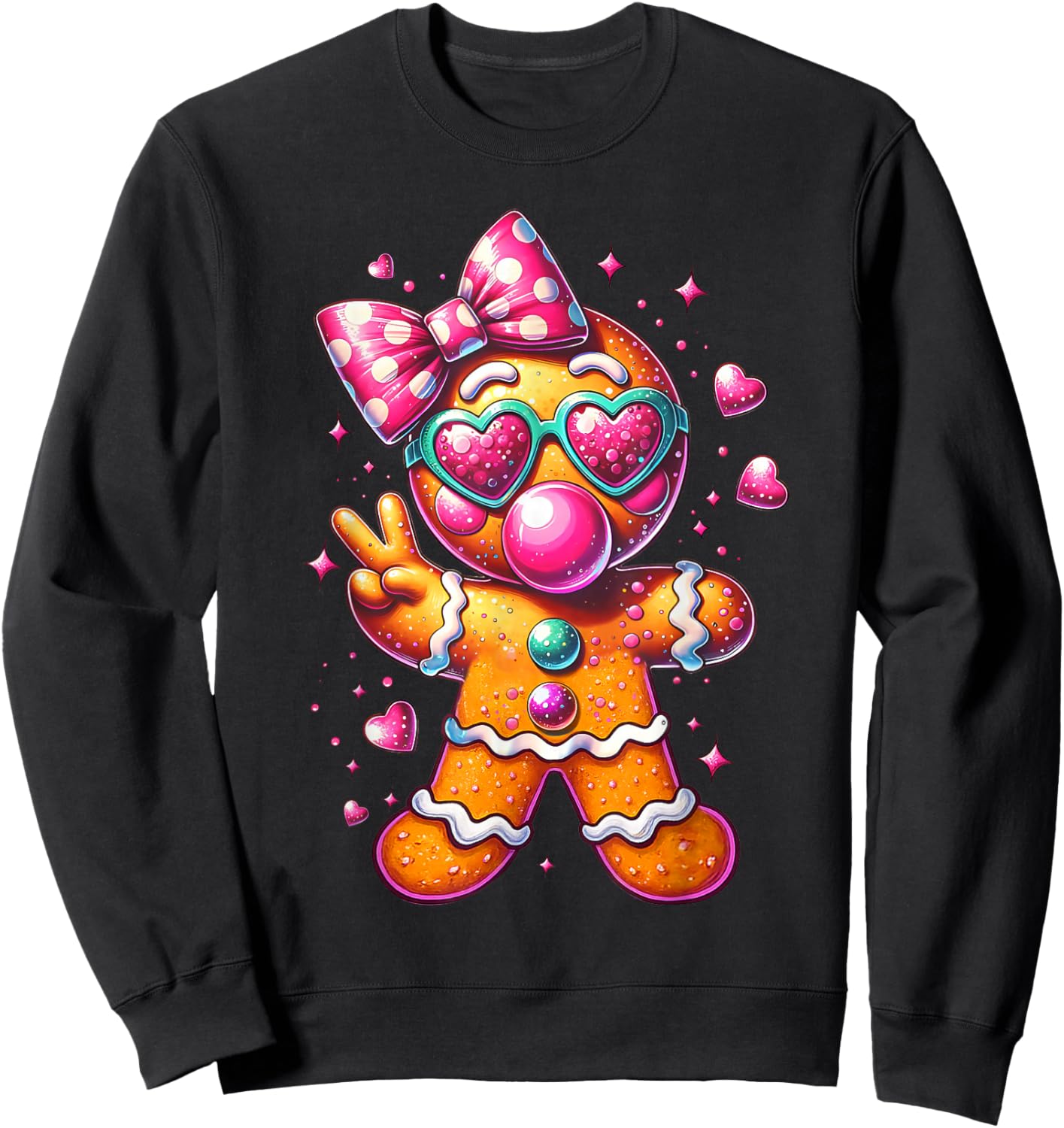 Funny Gingerbread Man Xmas Merry Christmas Pajamas Holiday Sweatshirt - Sweatshirt | Black