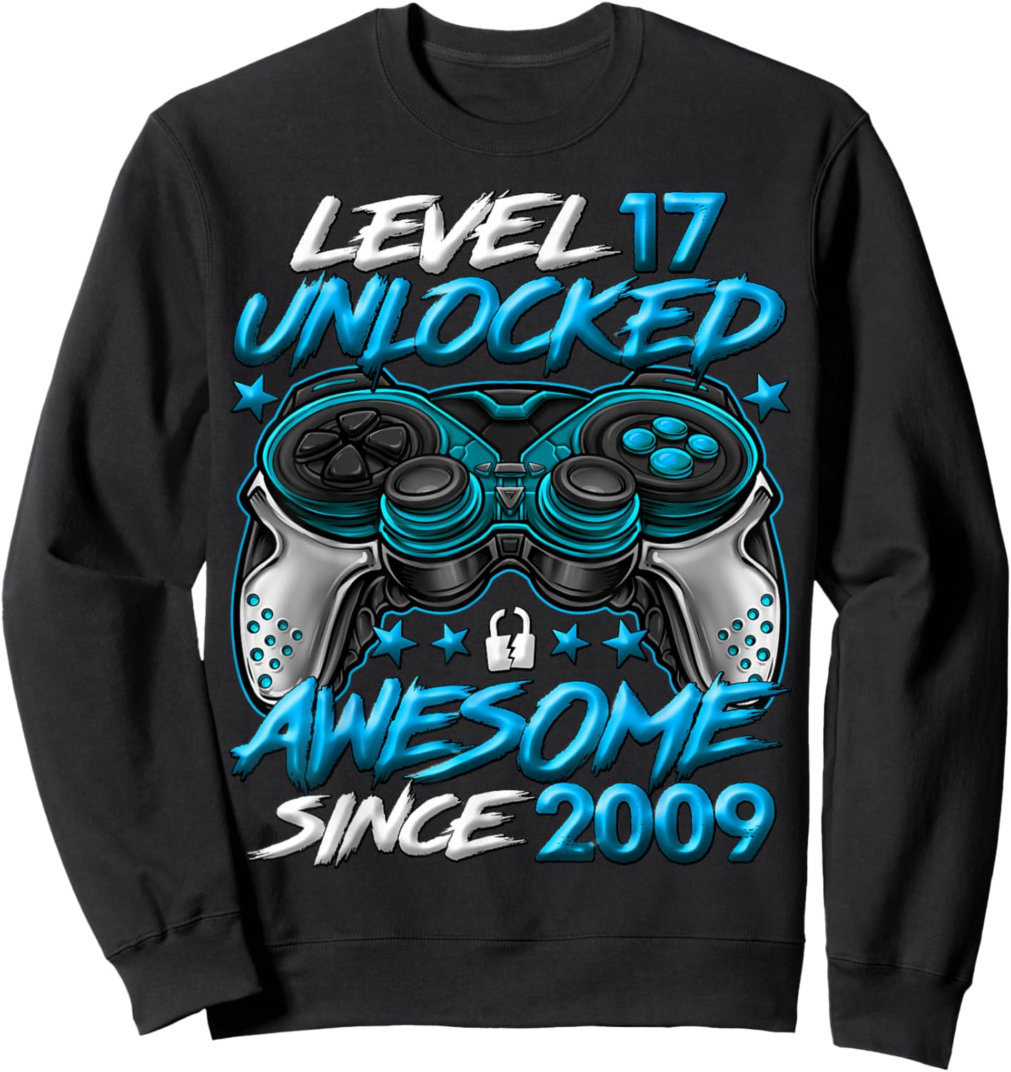 Level 17 Unlocked 17 Year Old Gifts Boys 17th Birthday Boy Sweatshirt - Sweatshirt | Black