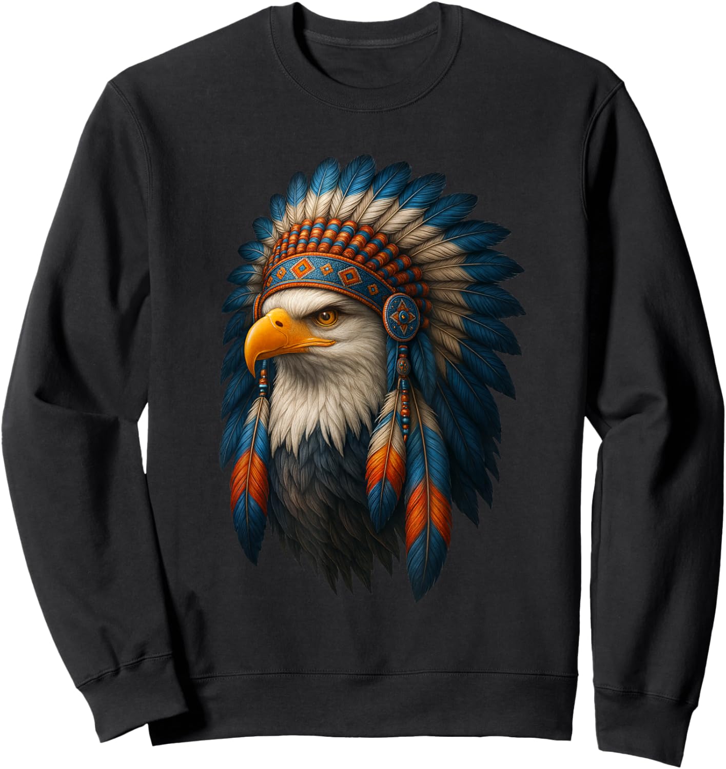Native American Headdress Eagle Navajo Nation Sweatshirt - Sweatshirt | Black