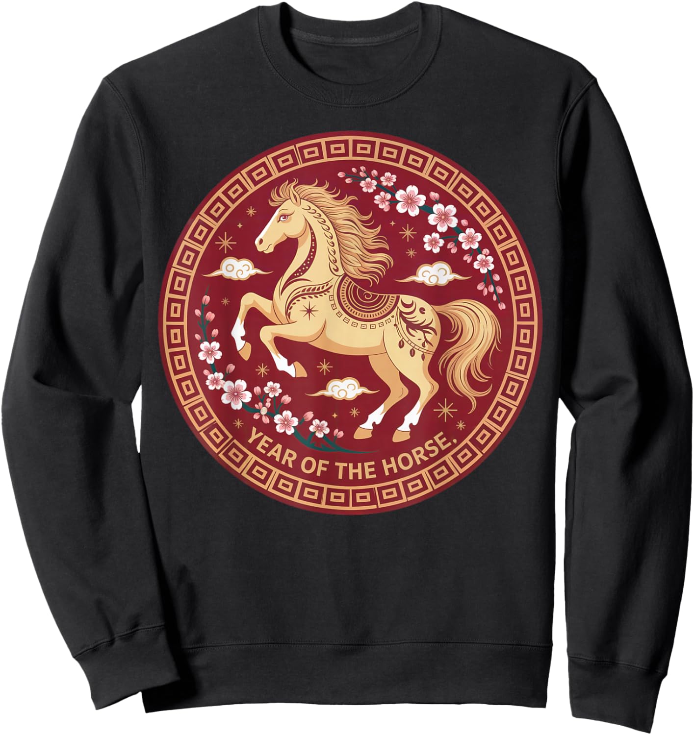 Chinese New Year 2026 Horse Red Lunar New Year of The Horse Sweatshirt - Sweatshirt | Black