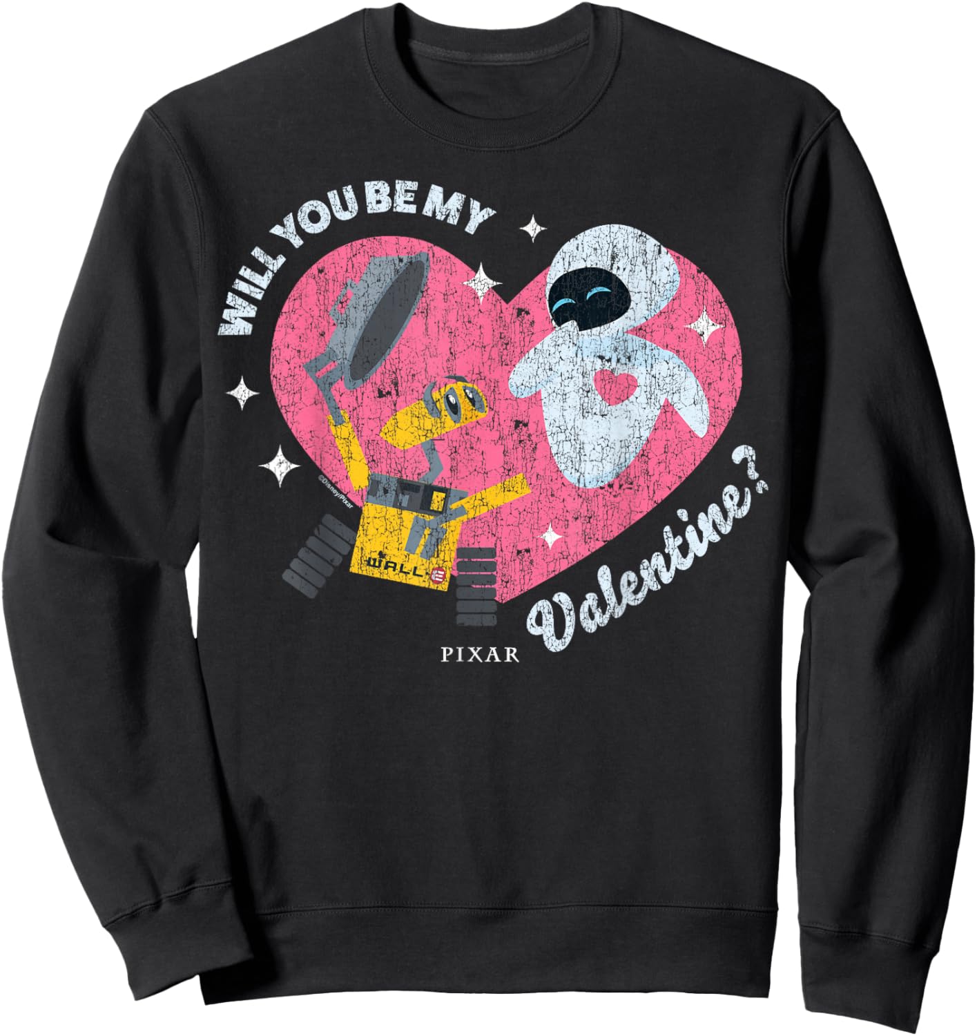 Disney Pixar Wall-E Eve Valentine Heart Sweatshirt - Sweatshirt | Black