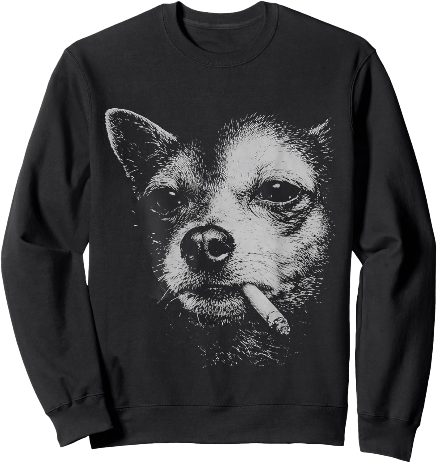 Funny Chihuahua Funny Dog Face Dog Meme Dog Chihuahua Sweatshirt - Sweatshirt | Black