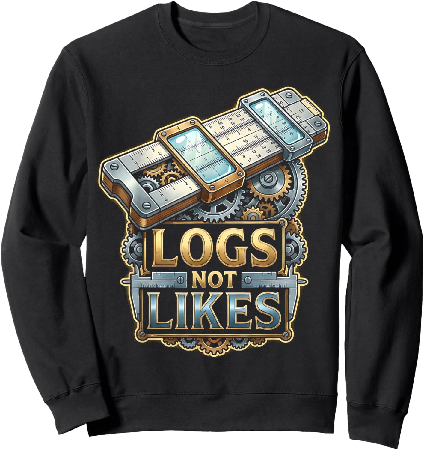 Logs Not Likes | Vintage Calculator Lover Slide Rule Fan Ana Sweatshirt - Sweatshirt | Black