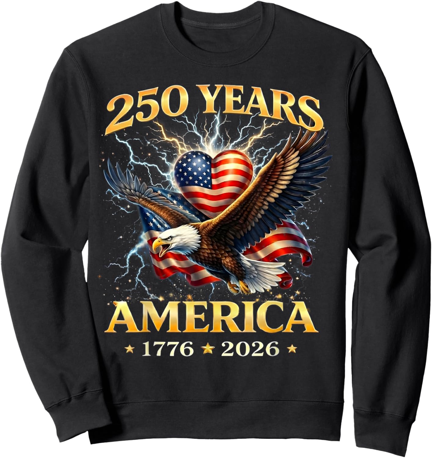 250 Years America 1776 2026 Gifts Women Sweatshirt - Sweatshirt | Black