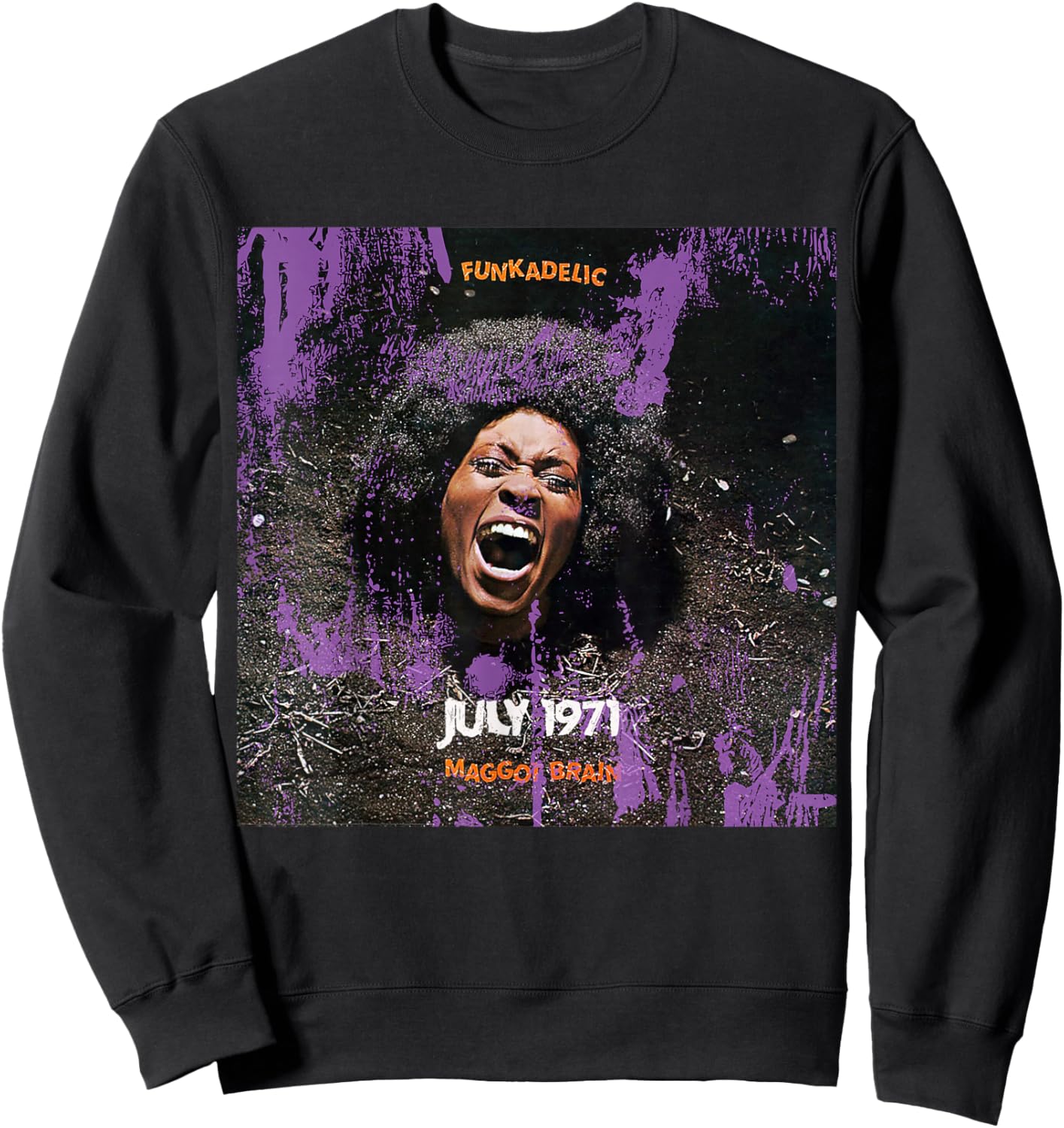 Official George Clinton Funkadelic Maggot Brain Album Art Sweatshirt - Sweatshirt | Black