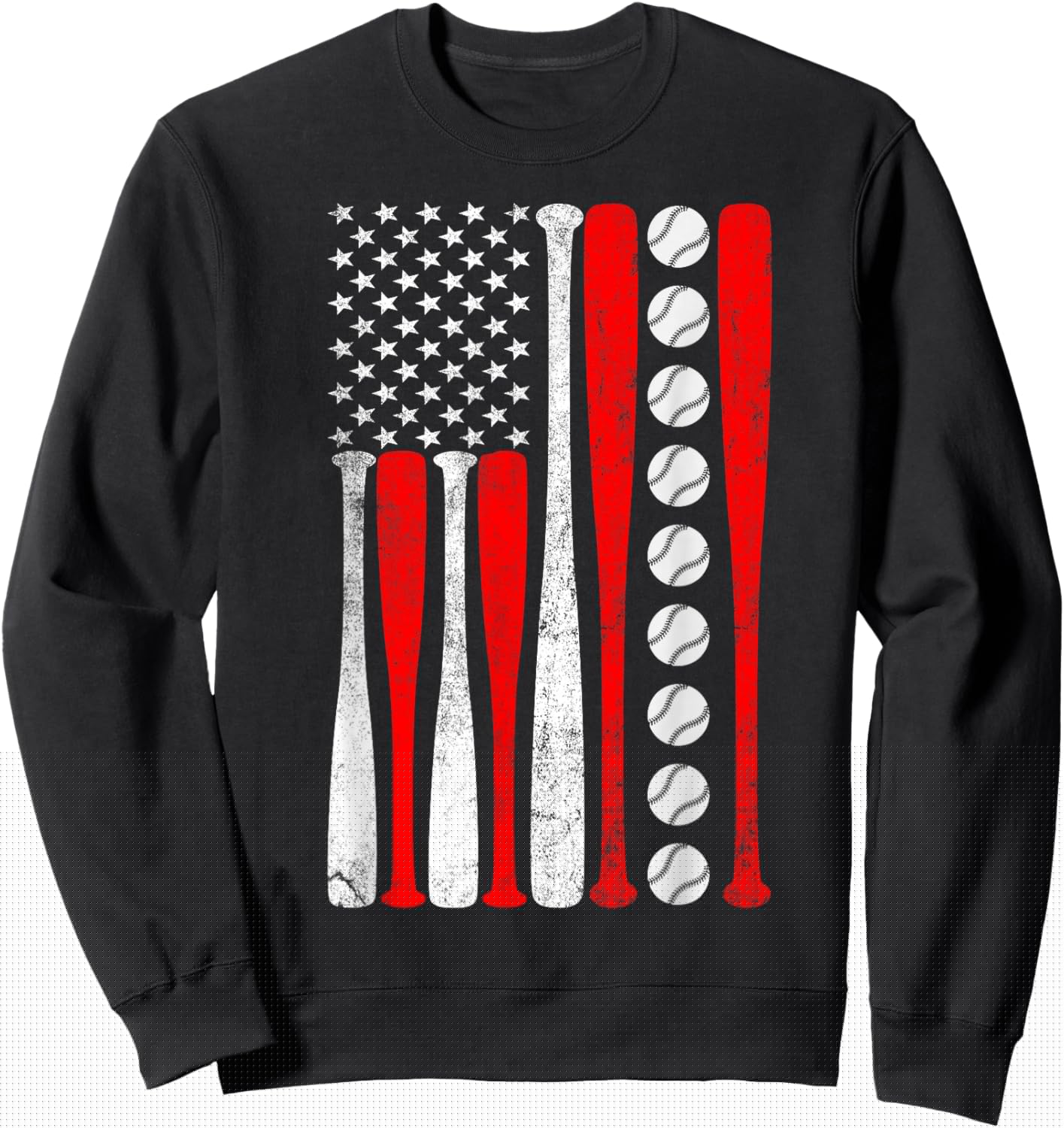 Baseball USA Flag Baseball Lover Baseball dad Sweatshirt - Sweatshirt | Black