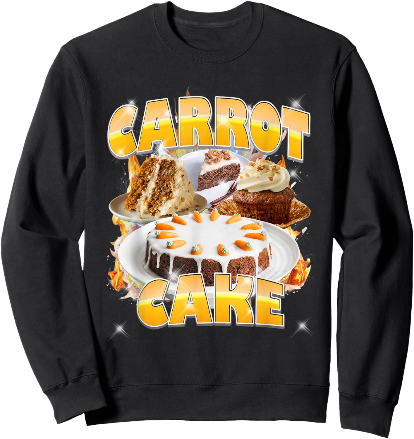 Thanksgiving Carrot Cake Bootleg 90's Rap Rock Vintage Sweatshirt - Sweatshirt | Black