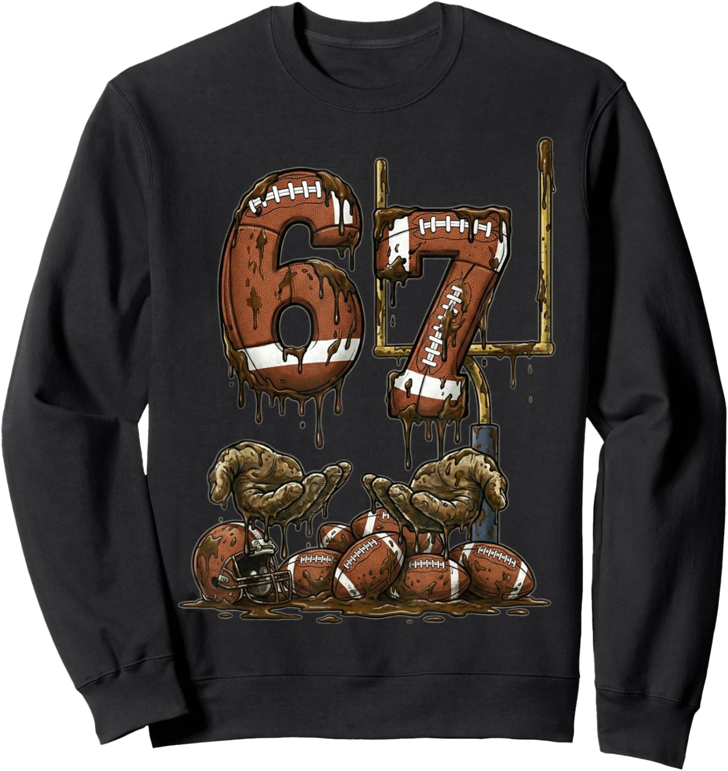 Funny 6 7 Football Six Seven Football 67 Kids Men Women Sweatshirt - Sweatshirt | Black