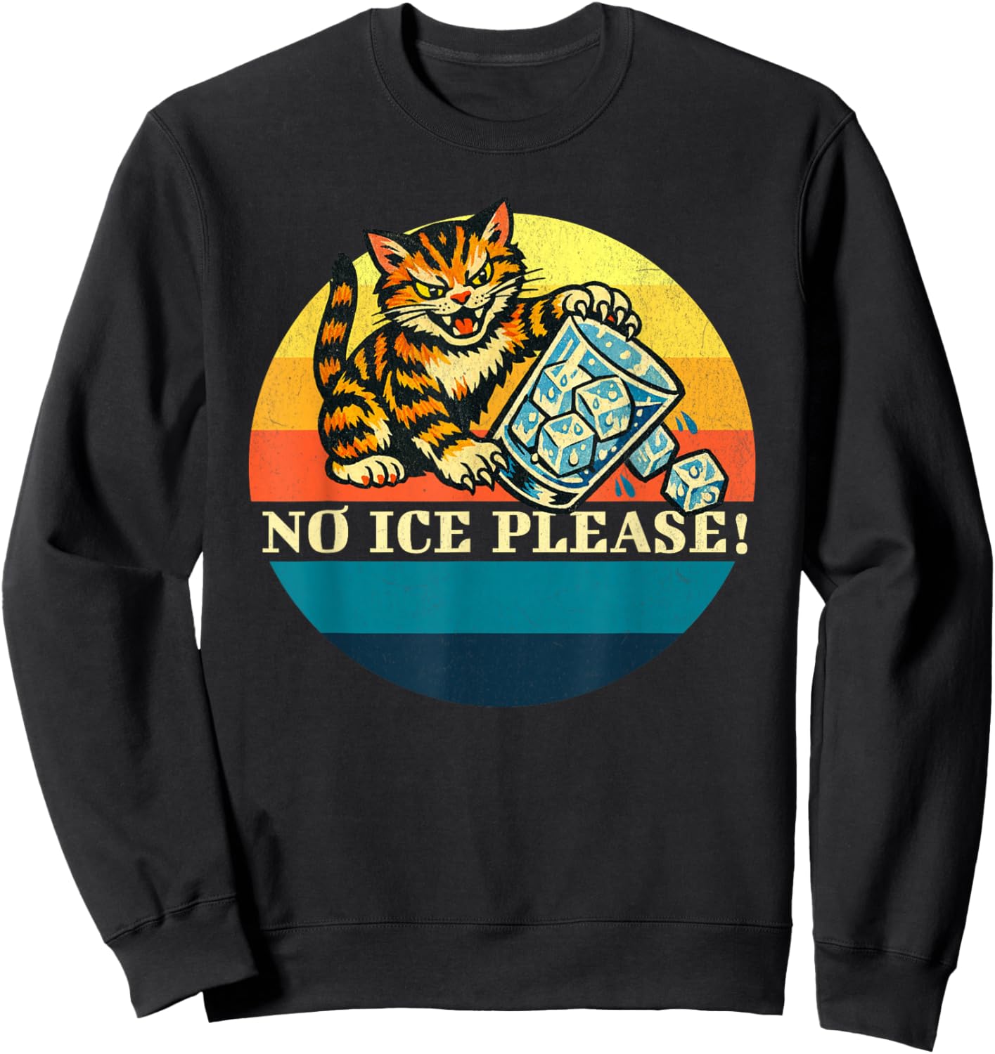 Anti-ICE Cat Abolish ICE Resist Retro Sweatshirt - Sweatshirt | Black