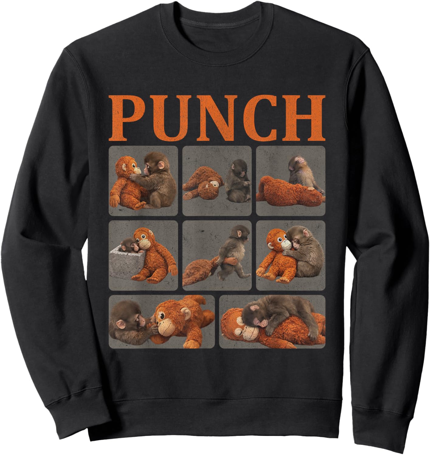 Cute Monkey Punch Sweatshirt - Sweatshirt | Black