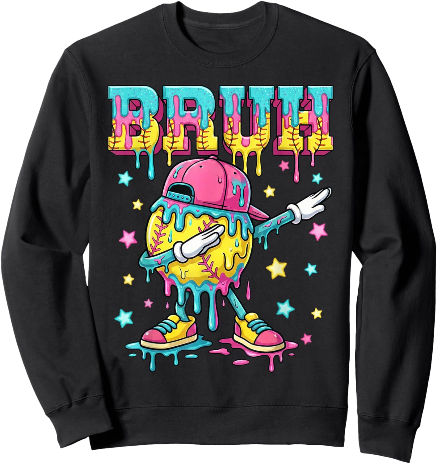 Baseball Life Style Apparel Youth Drip Baseball Boys Kid Sweatshirt - Sweatshirt | Black