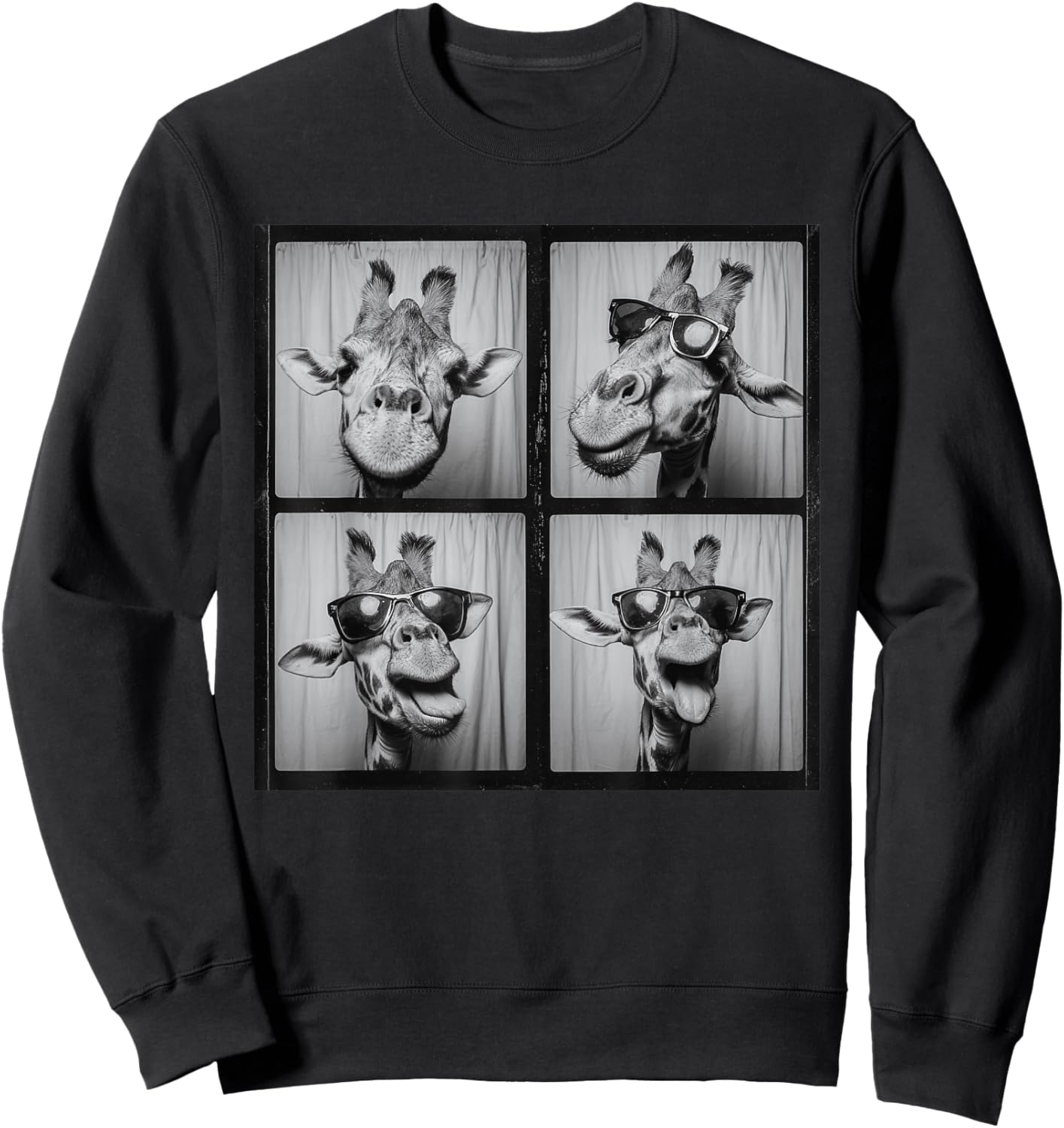 Funny Giraffe Sunglasses Sweatshirt - Sweatshirt | Black