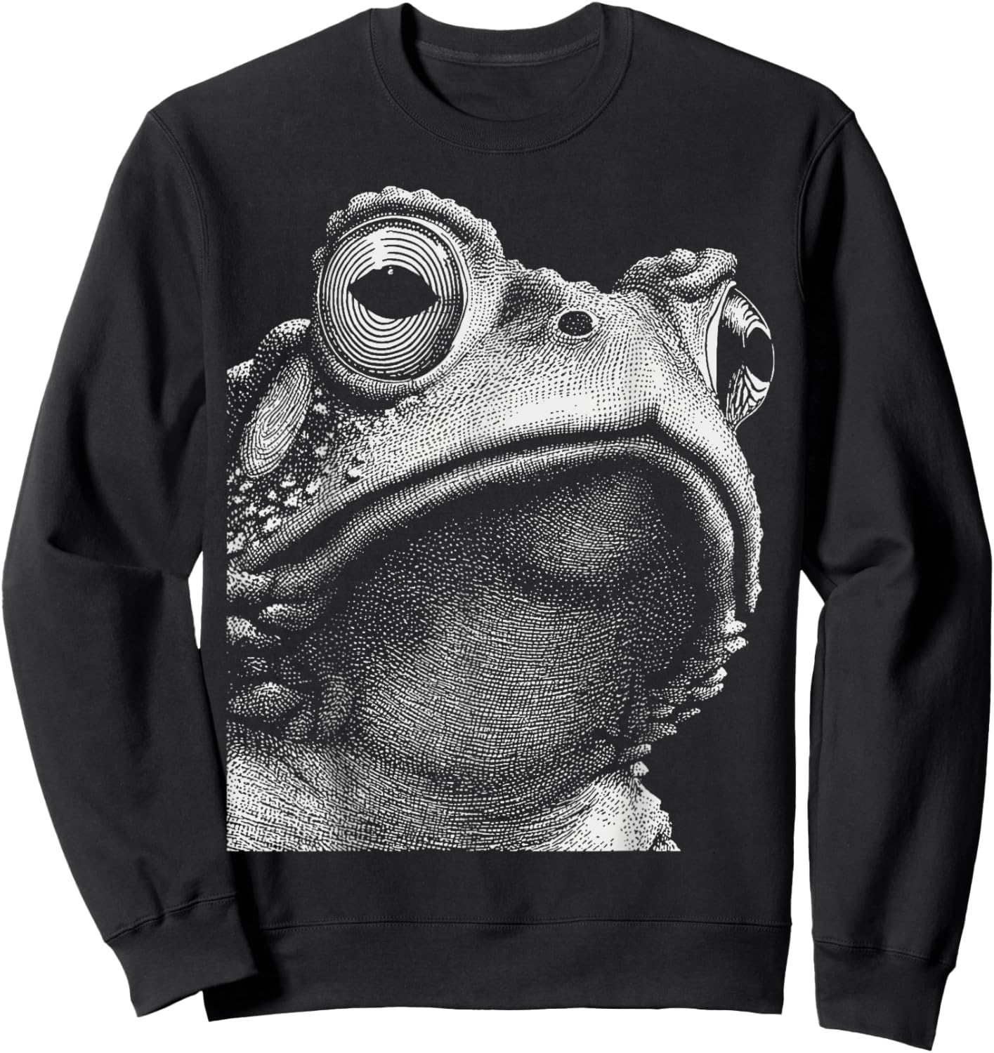 Hypnotic Toad Weird Eyes Horror Weirdcore Odd Halloween Sweatshirt - Sweatshirt | Black
