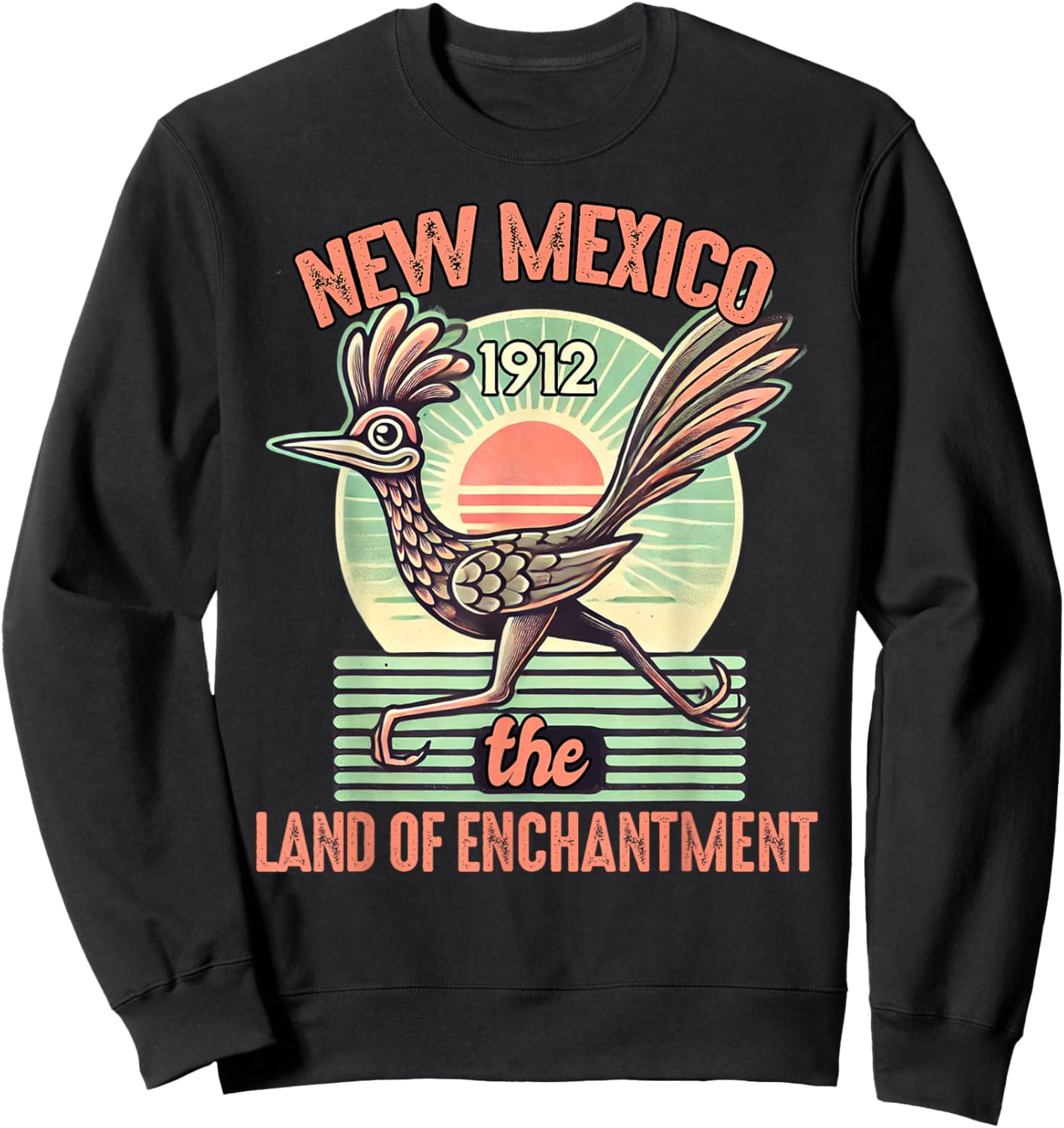 New Mexico State Land of Enchantment Road Runner Souvenir Sweatshirt - Sweatshirt | Black