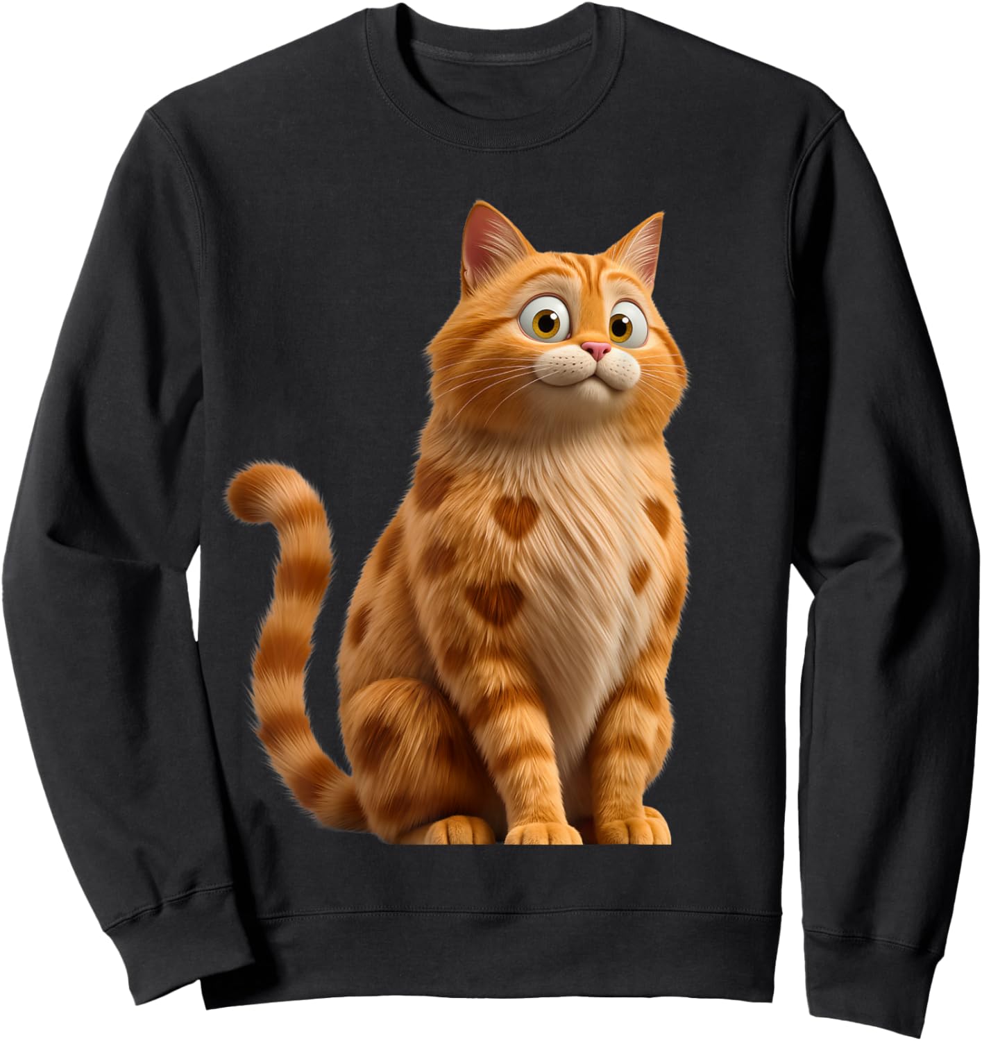 Valentines Day Cat Love Heart Cute V-Day Men Women Girl Boys Sweatshirt - Sweatshirt | Black