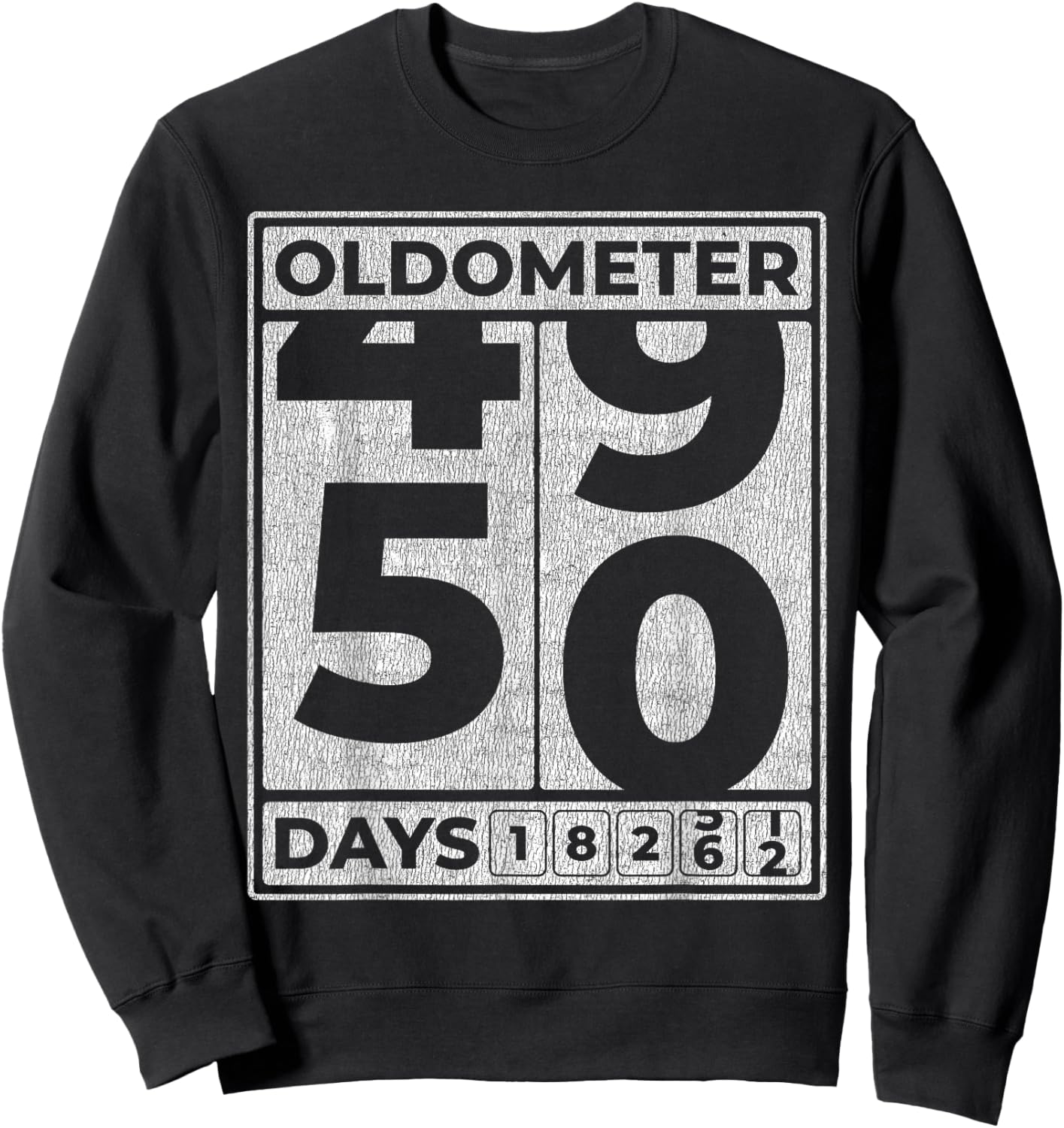 Oldometer 50 Funny 50th Birthday Gift Sweatshirt - Sweatshirt | Black