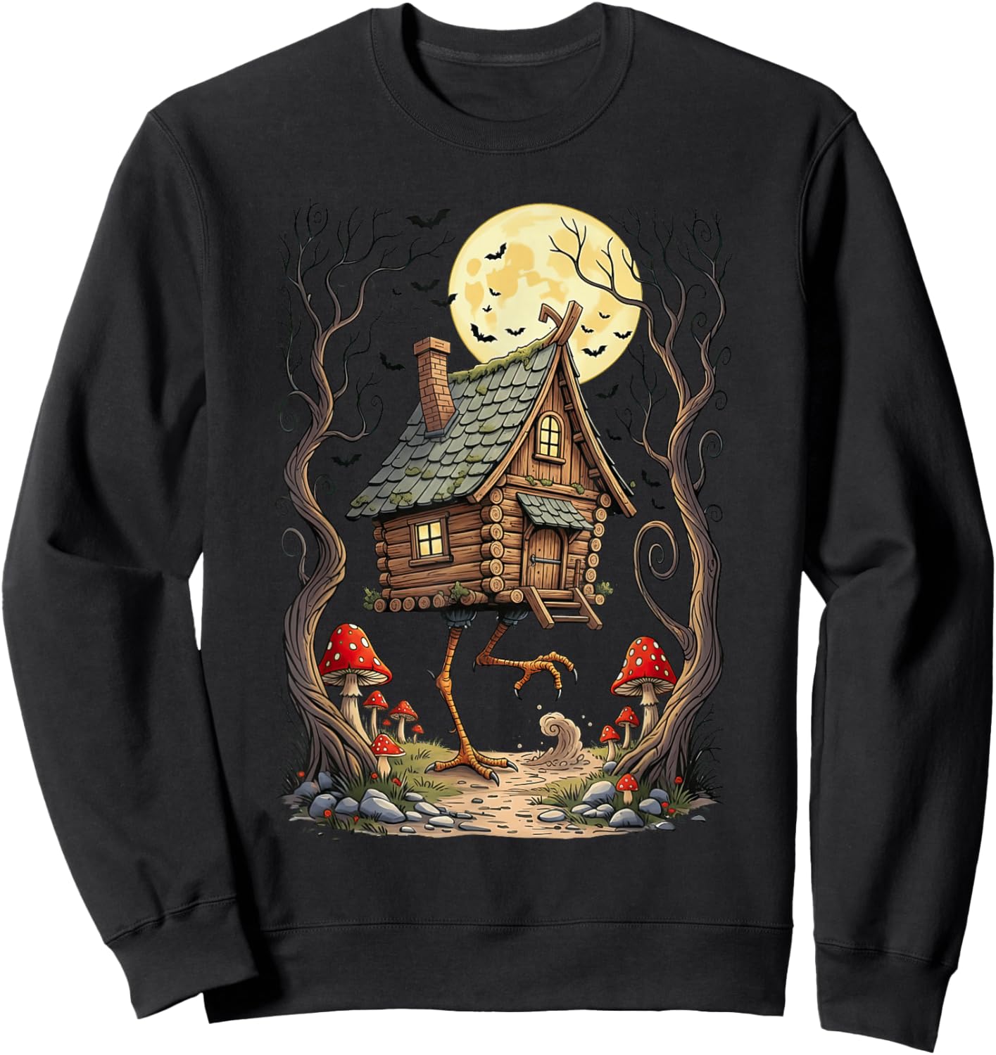 Baba Yaga Witch Slavic Folklore Cryptid Fan Cryptozoology Sweatshirt - Sweatshirt | Black