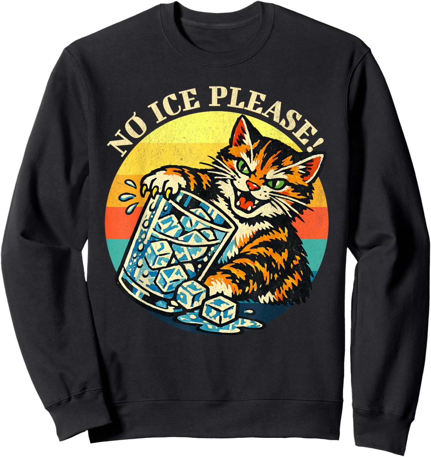 Abolish ICE Cat Anti-ICE Funny Retro Sweatshirt - Sweatshirt | Black