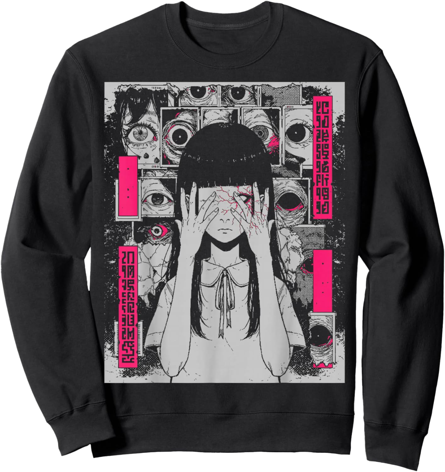 Horror Anime Manga | Japan Japanese Creepy Kawaii Goth Sweatshirt - Sweatshirt | Black