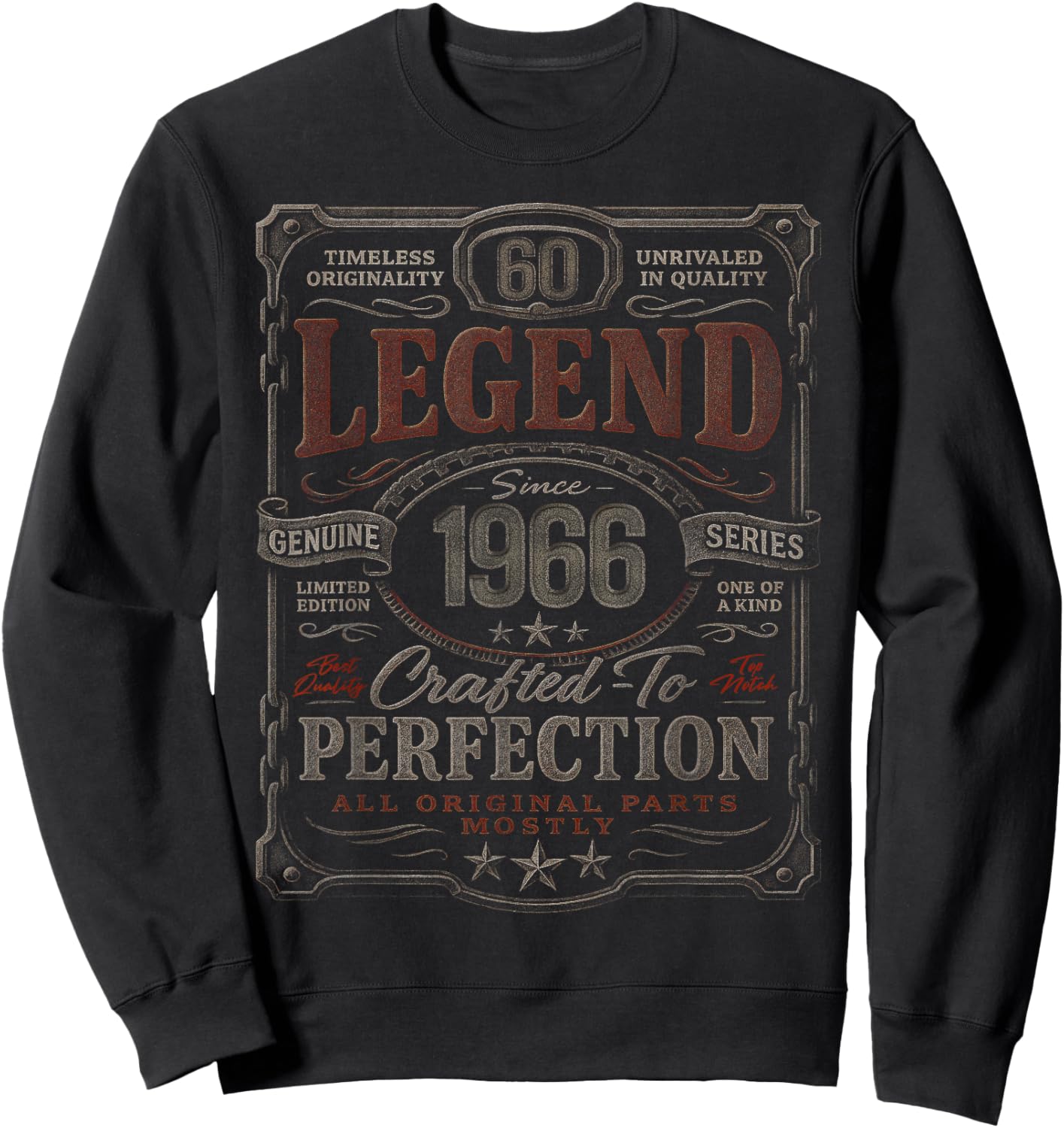 Vintage 1966 Limited Edition Shirt 60 Year Old 60th Birthday Sweatshirt - Sweatshirt | Black