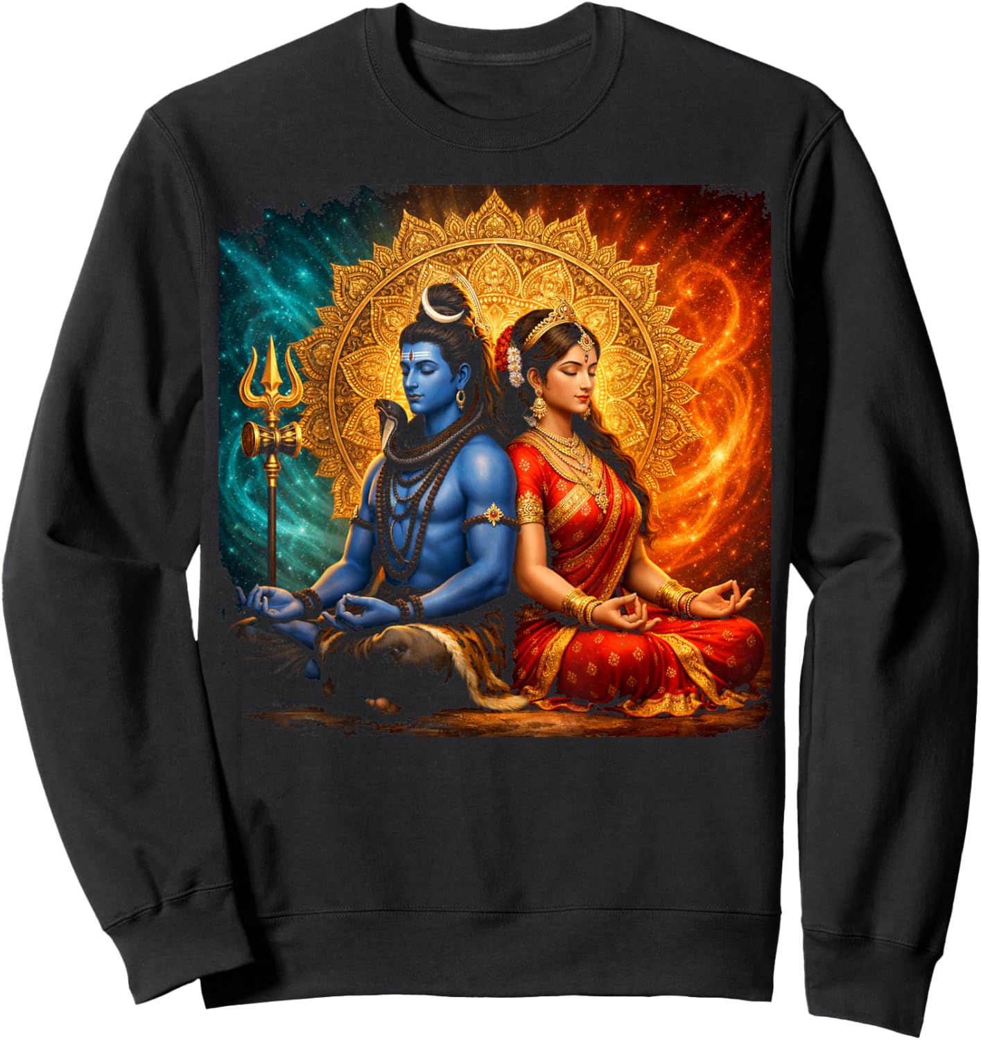 Lord Shiva Durga Hindu God Mahadeva Goddess Goddess Parvati Sweatshirt - Sweatshirt | Black