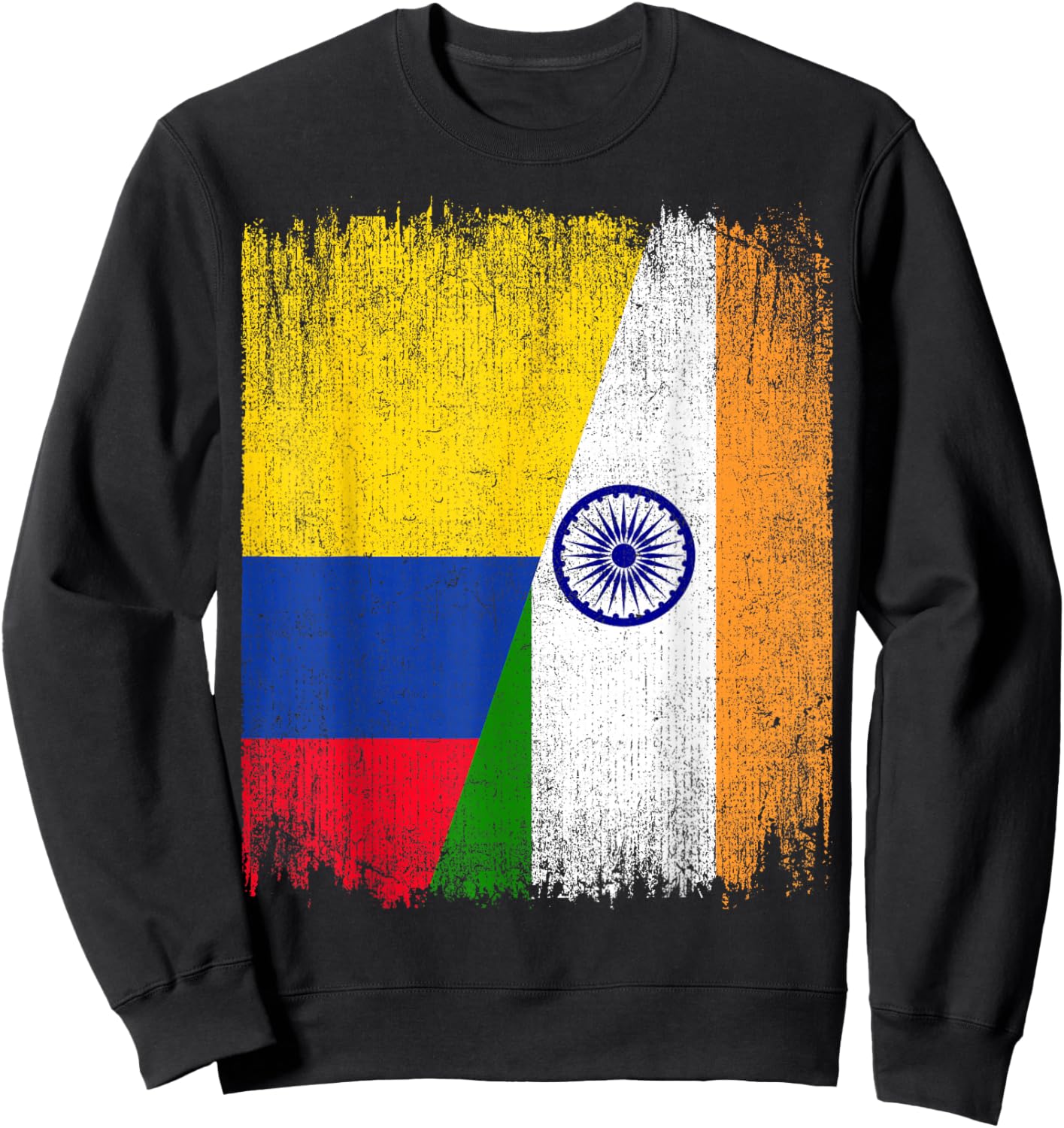 Half Colombia India Flag Colombian Indian Pride Roots Sweatshirt - Sweatshirt | Black