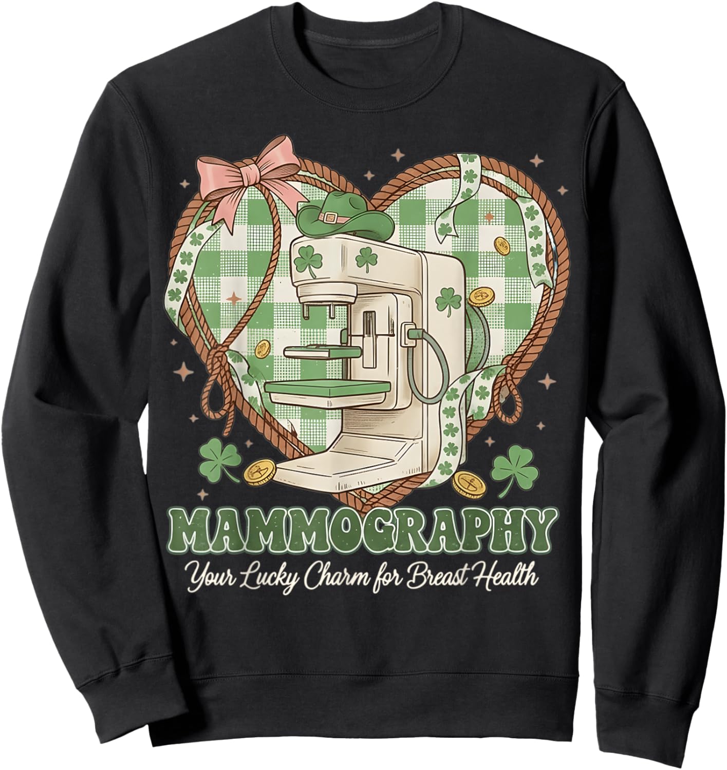 St Patricks Day Funny Mammographer Breast Imaging Squad Sweatshirt - Sweatshirt | Black