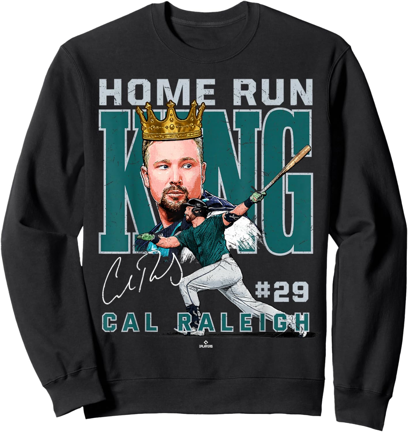 Home Run King Cal Raleigh Seattle Baseball MLBPA Sweatshirt - Sweatshirt | Black