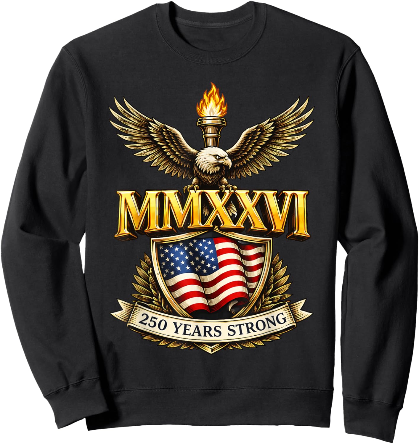 Flag Vintage 250 Years American 1776 2026 250th USA Birthday Sweatshirt - Sweatshirt | Black