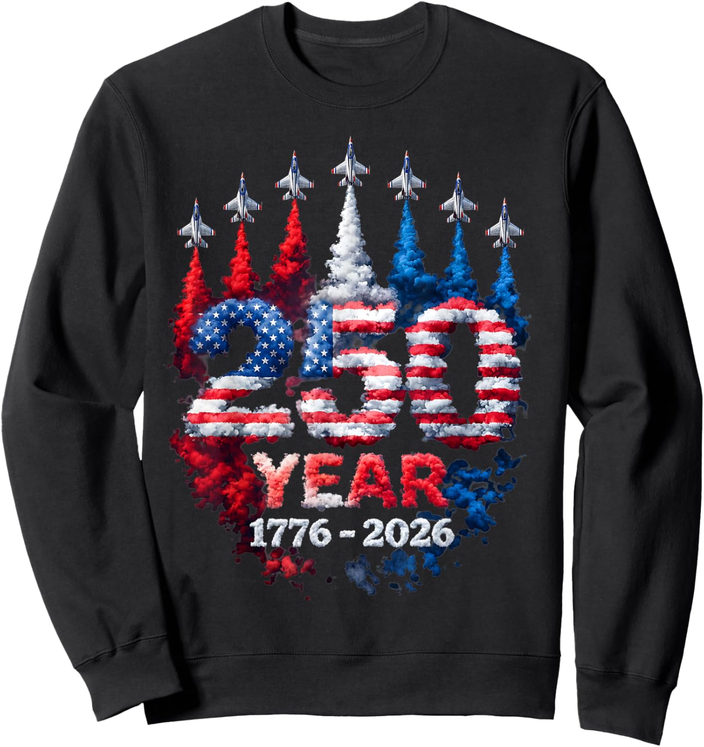 250 Anniversary USA 250th American Flag Patriotic 250 Years Sweatshirt - Sweatshirt | Black